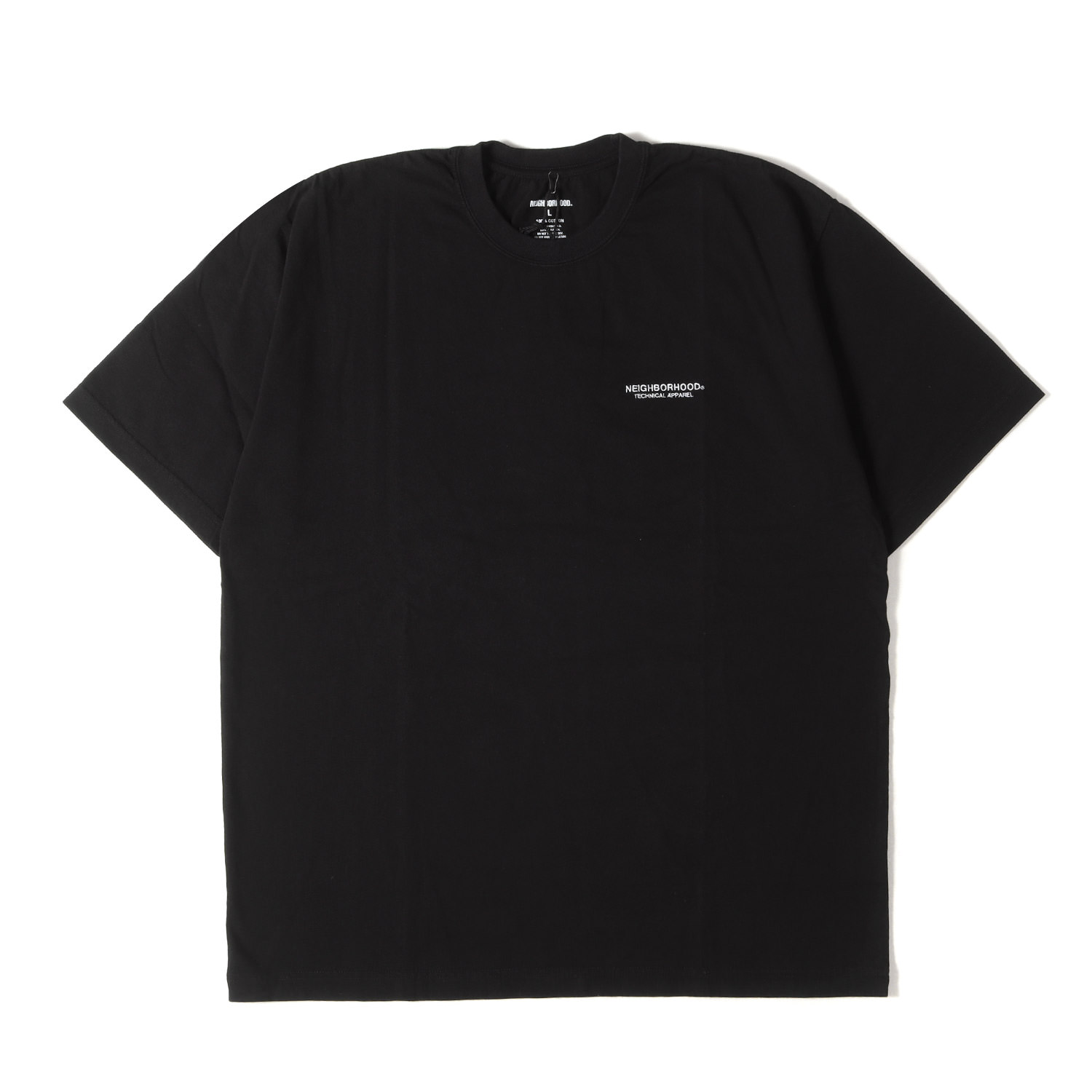 NEIGHBORHOOD ネイバーフッド Tシャツ ブラック 黒 サイズ:L | 25SS ブランドロゴ刺繍 クルーネック Tシャツ NH. TEE SS-9 | 半袖 トップス【メンズ】【K4777】