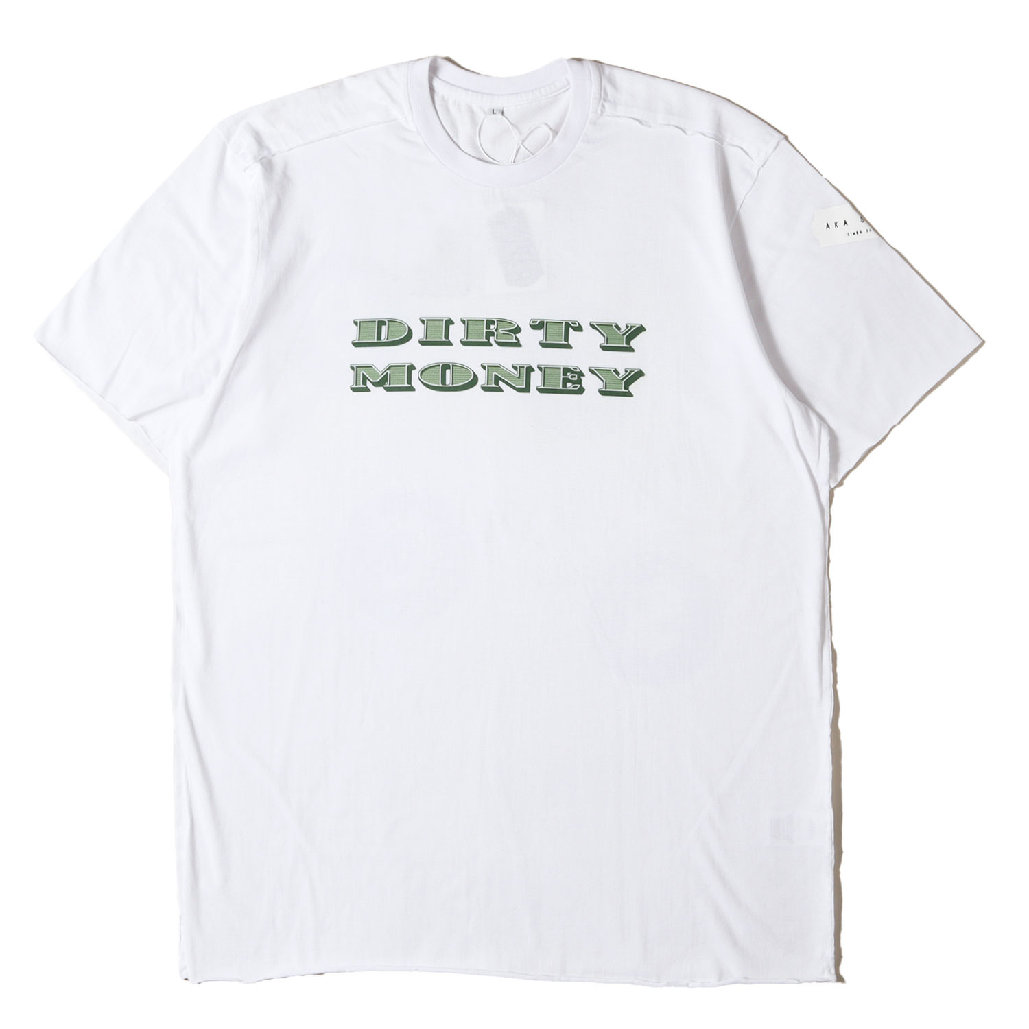 AKA SIX エーケーエーシックス ティーシャツ 白いこと 白 大いさ:L | 24SS グラフィック刷り上げる ティーシャツ DIRTY MONEY T-SHIRT | 半袖 遊撃手 二分の一 捩り カットソー【メンズ】【K4813】 Tシャツ・カットソー-トップス