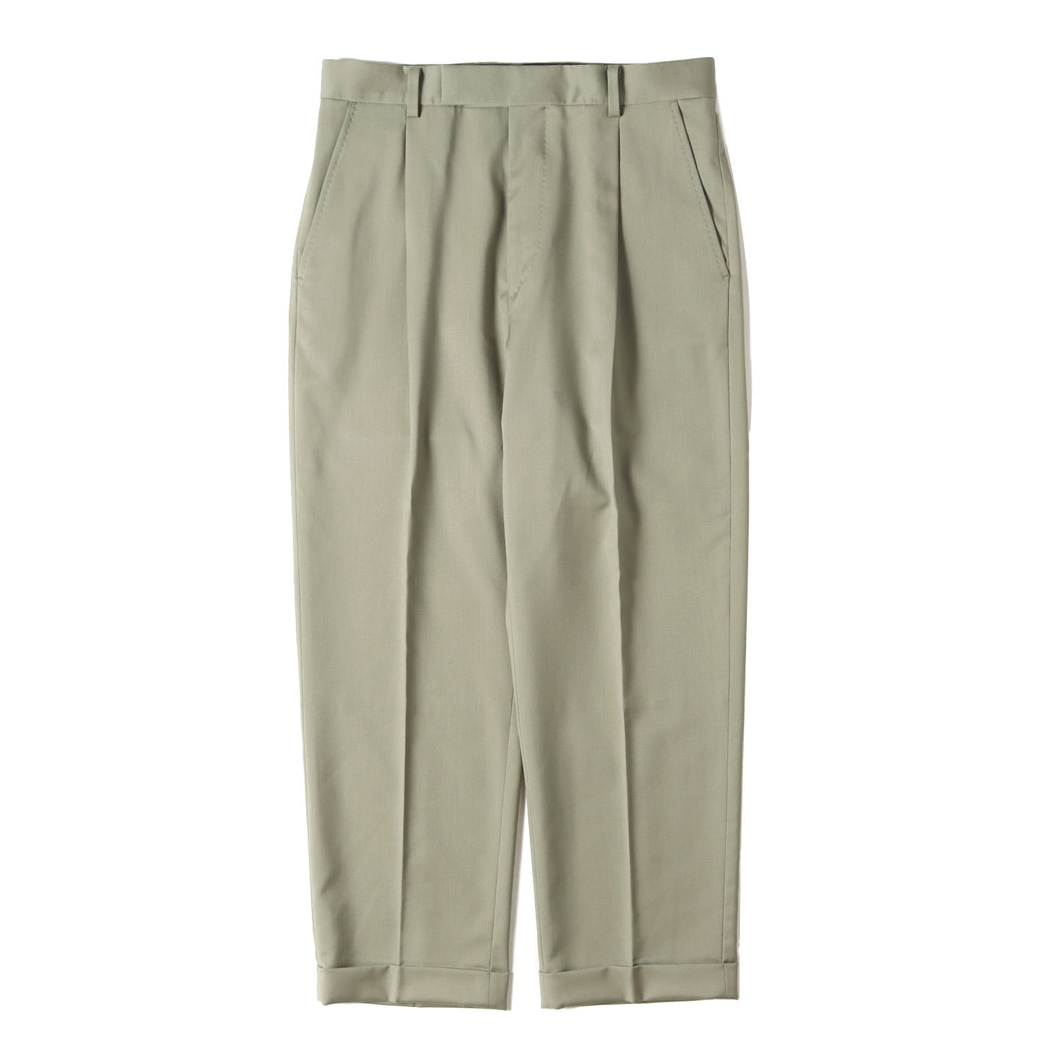 WACKO MARIA ワコマリア ズボン下 スモーキーグリーン 大きさ:S 22AW | ×DORMEUIL 筋目 スラックスズボン下(PLEATED TROUSERS) | ボトムス ズボン【メンズ】【K4837】