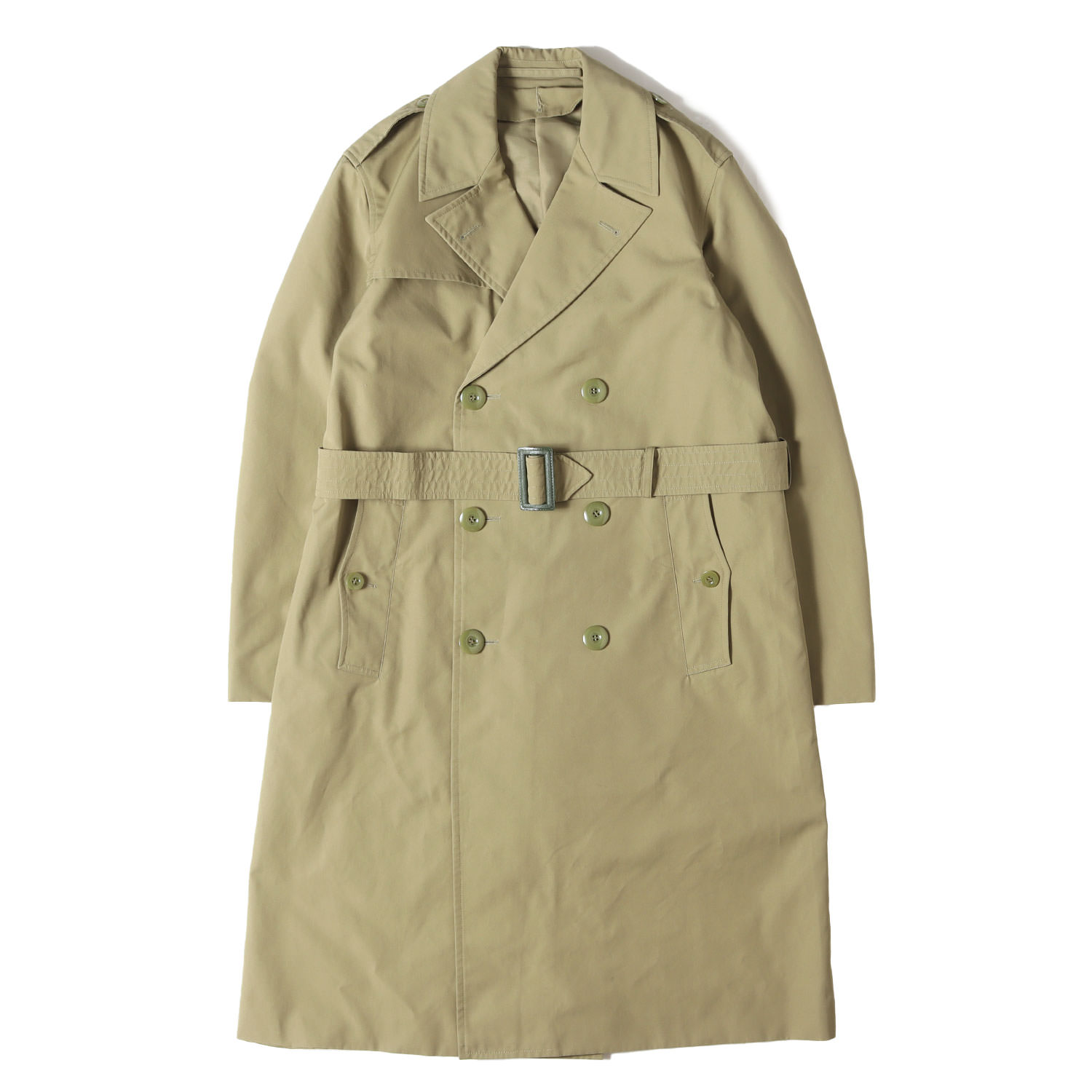 Vintage Military Item ヴィンテージミリタリー | 80s フランス軍 実物 オフィサー トレンチコート | カーキ サイズ:96C(L相当) | 80年代 古着 | アウター ジャケット 上着【メンズ】【中古】【K4784】