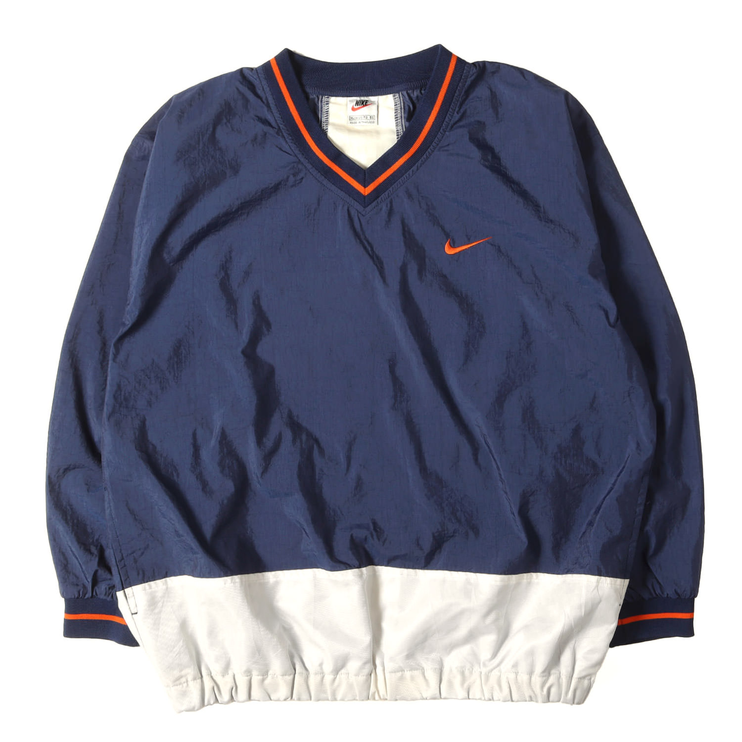 NIKE / vintage ナイキ ヴィンテージ サイズ:BOYS XL(メンズL相当) | 90s ウォームアップ Vネック プルオーバー トップ | ネイビー オフホワイト 紺白 | 90年代 古着 | トップス【メンズ】【中古】【K4874】｜ブランド古着のBEEGLE by Boo-Bee 12,528円