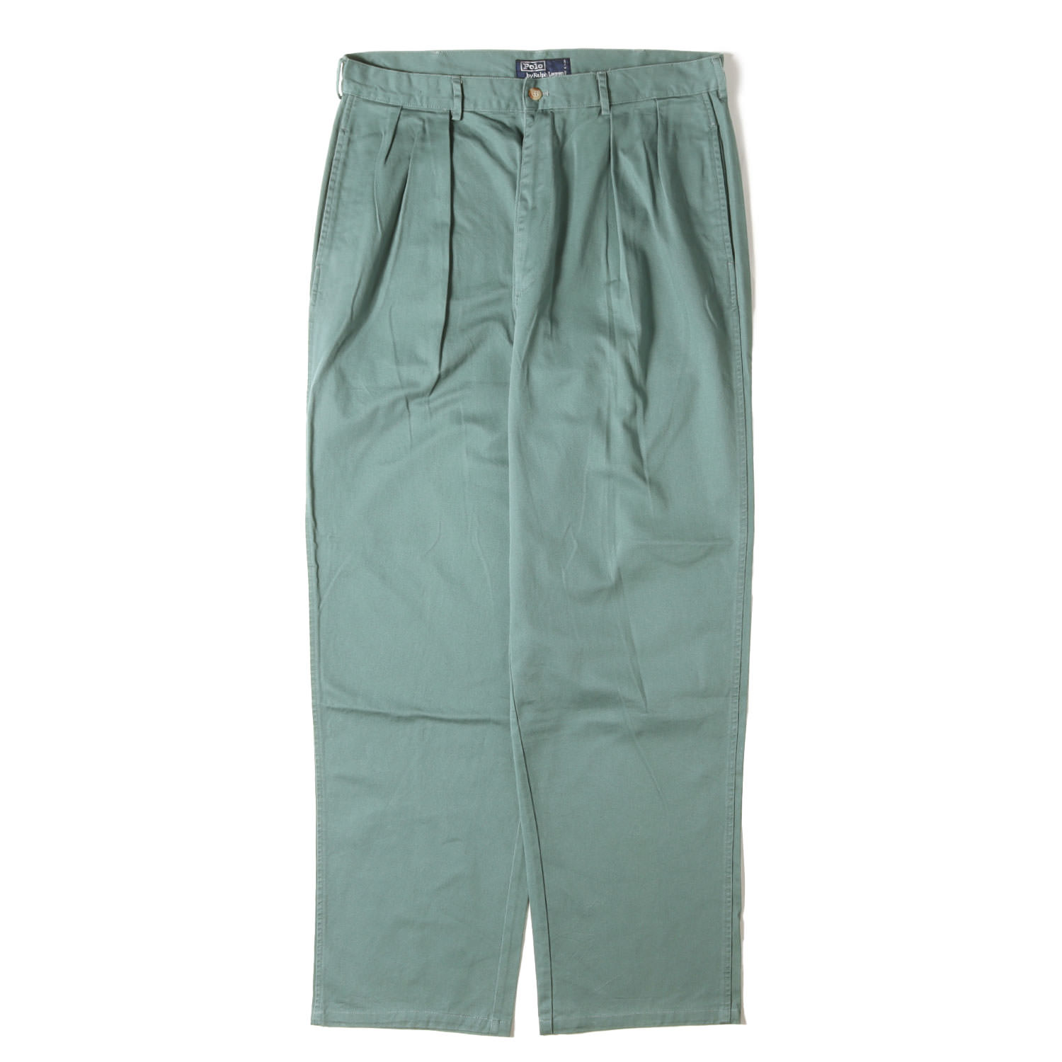 POLO Ralph Lauren ポロ ラルフローレン パンツ ミント サイズ:35 | 人気カラー | 90s ポロチノ ツータック コットン チノパンツ (POLO CHINO) | 90年代 古着 ヴィンテージ | ボトムス ズボン【メンズ】【中古】【K4778】