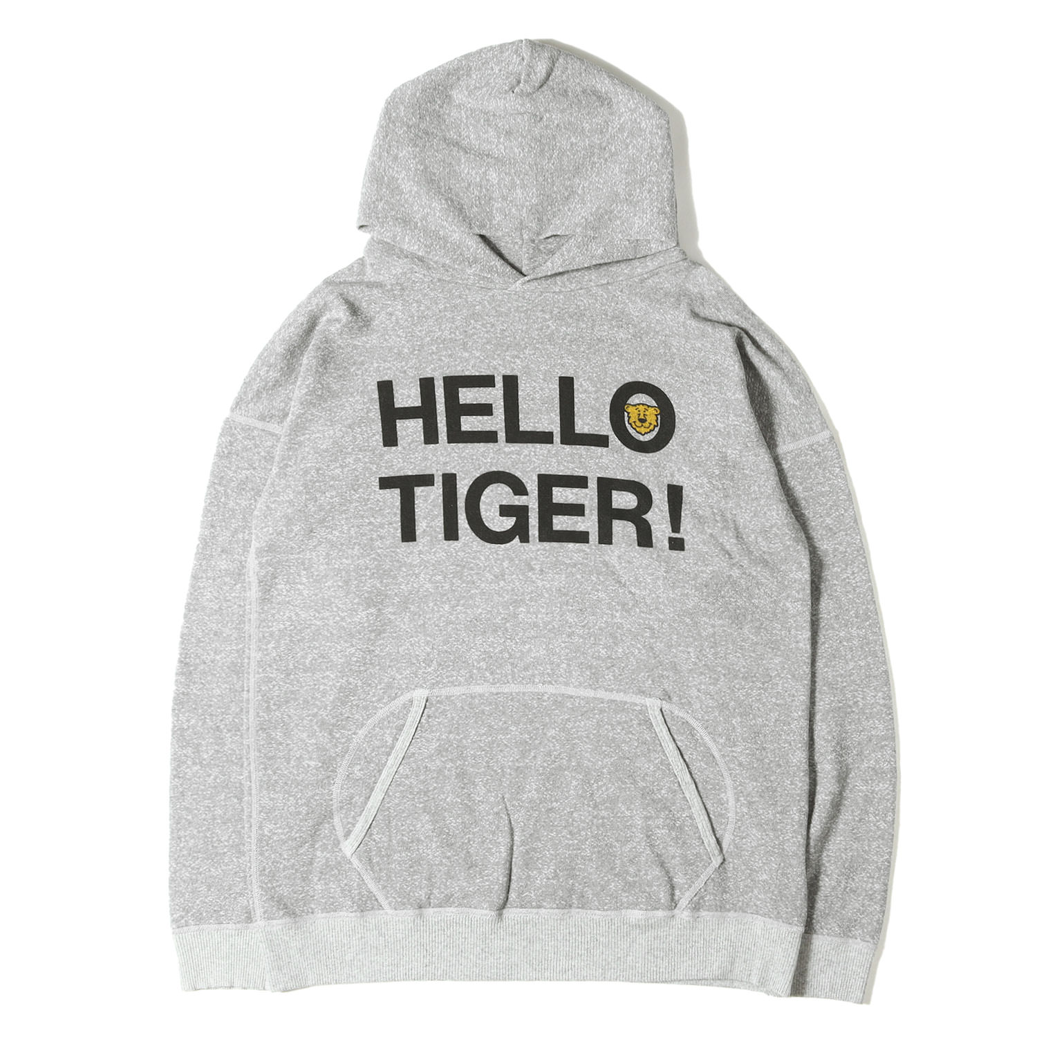 Mixta ミクスタ パーカー 薄墨色 大きさ:L | HELLO TIGERロゴタイプ スウェットパーカー | USA製 ブランド名 | トップス フーディー【メンズ】【中古】【美品】【K4845】