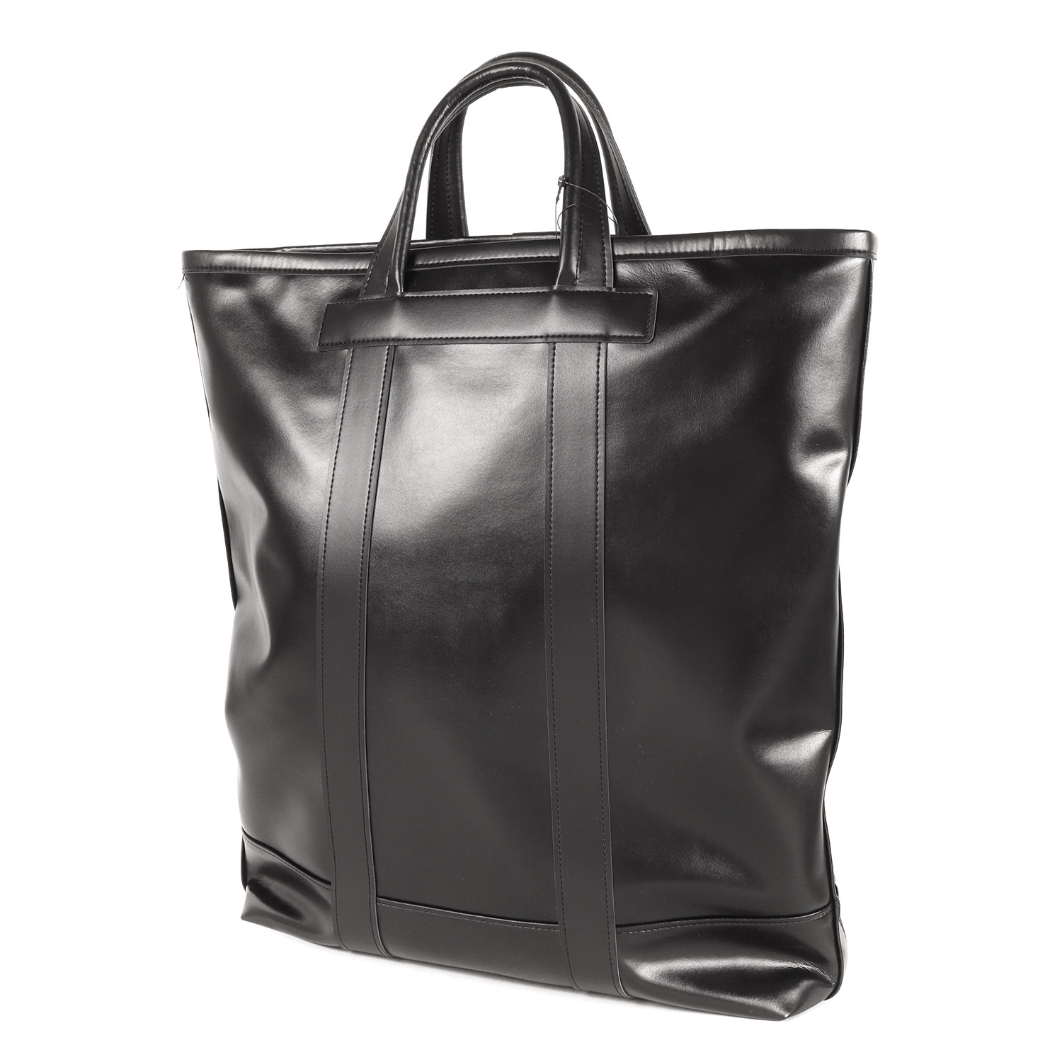 COMME des GARCONS HOMME DEUX コムデ給仕 オムドゥ 御徒面子 黒いこと 黒 | 25SS シンセティックレザートートバッグ | ブランド名 嚢【メンズ】【K4839】