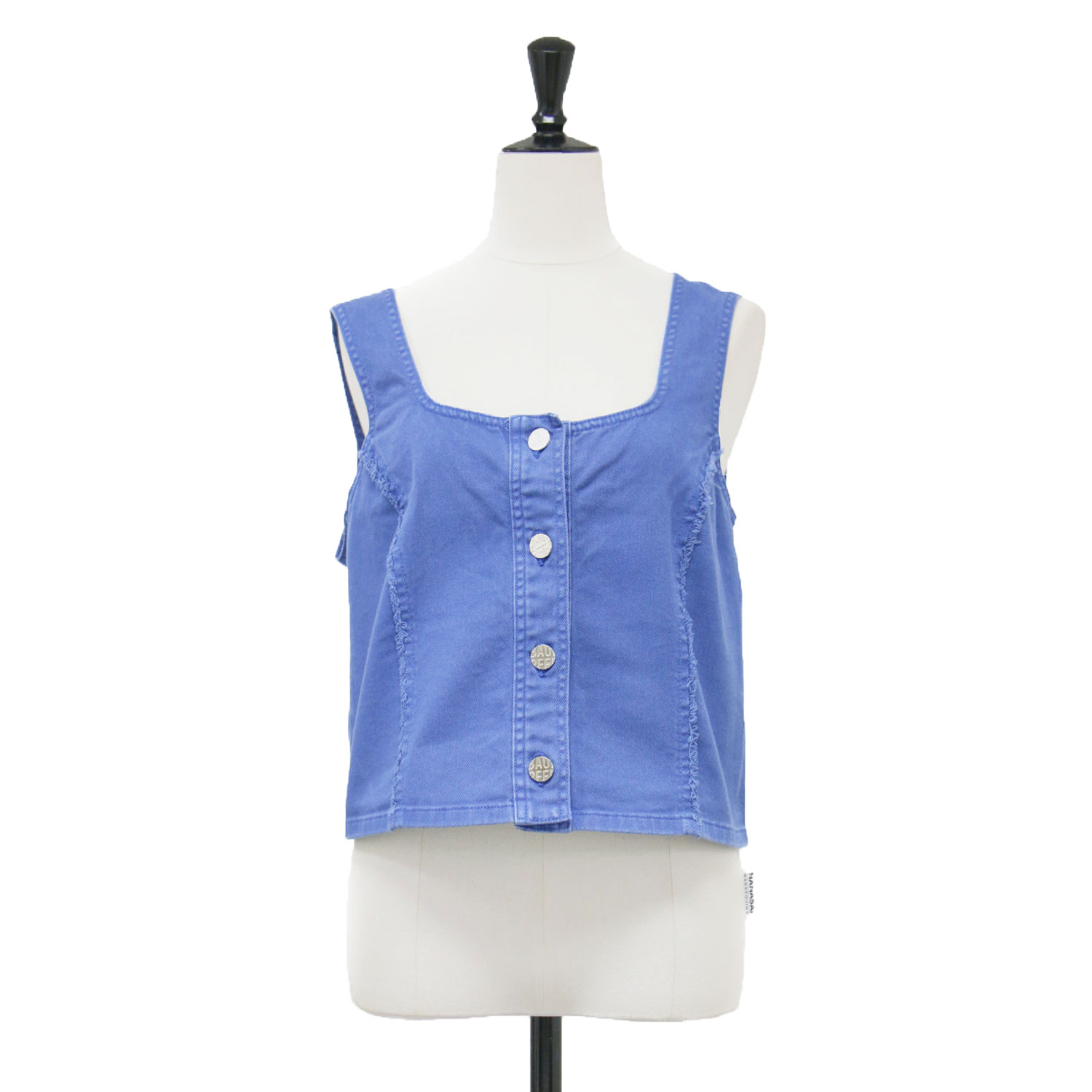 BAUM UND PFERDGARTEN バウムウンドヘルガーデン 青色 大いさ:36(M) | 24春夏 オーガニックコットン トップス / Organic Cotton TOP 限りない キャミソール 遊撃手丈 Uのど首 | カットソー 花の冠yd【レディース】【中古】【K4809】 レディースファッション-ベスト・ジレ