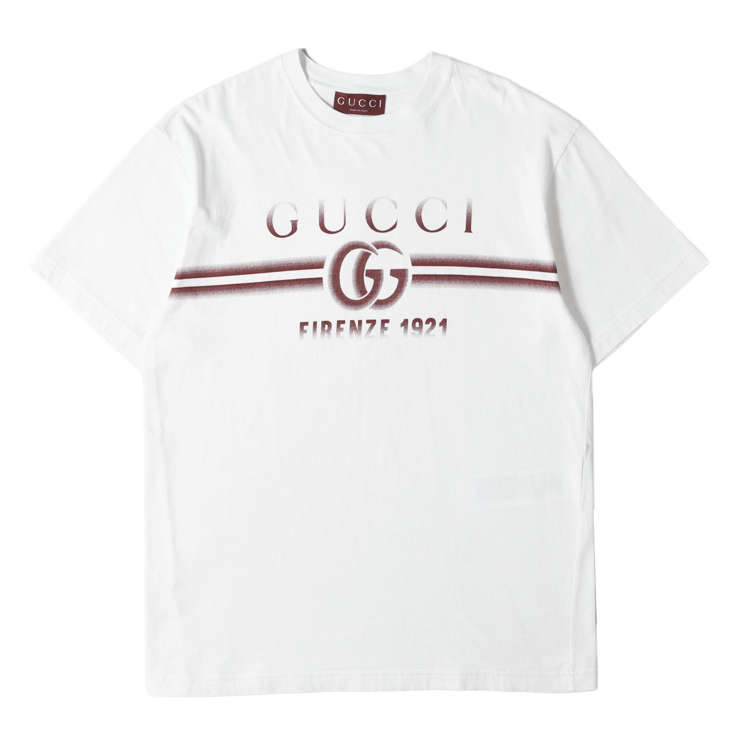 GUCCI グッチ Tシャツ ホワイト 白 サイズ:S | 25SS FIRENZE ブランドロゴ クルーネック Tシャツ | トップス カットソー 半袖【メンズ】【中古】【美品】【K4780】