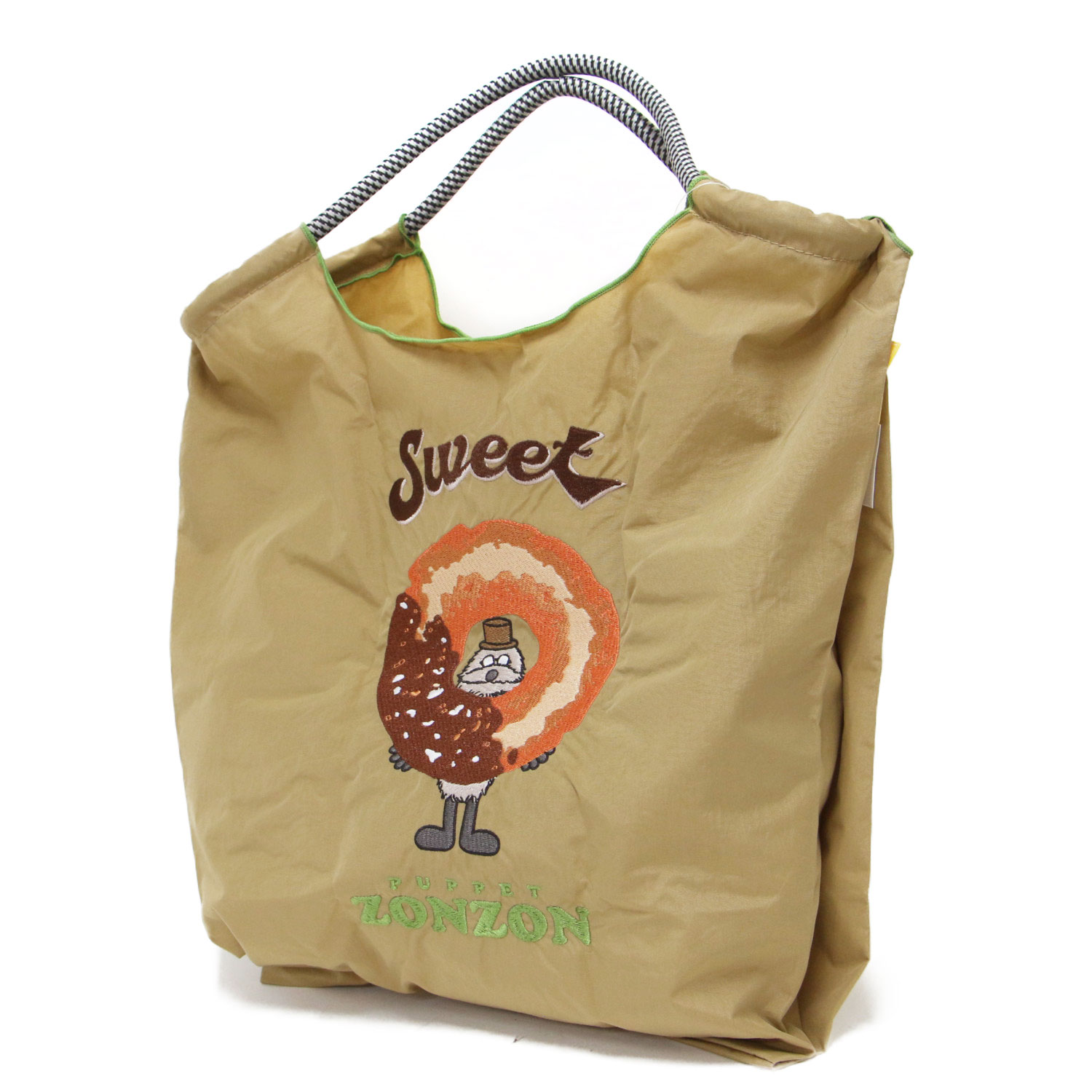 Ball\u0026Chain ボールアンドチェーン ? PUPPET SUNSUN 御徒面子 ベージュ | トートバッグ / 買い出し御徒面子 | パペットスンスン ゾンゾン 刺しゅう ナイロン | ブランド名 嚢【レディース】【K4792】