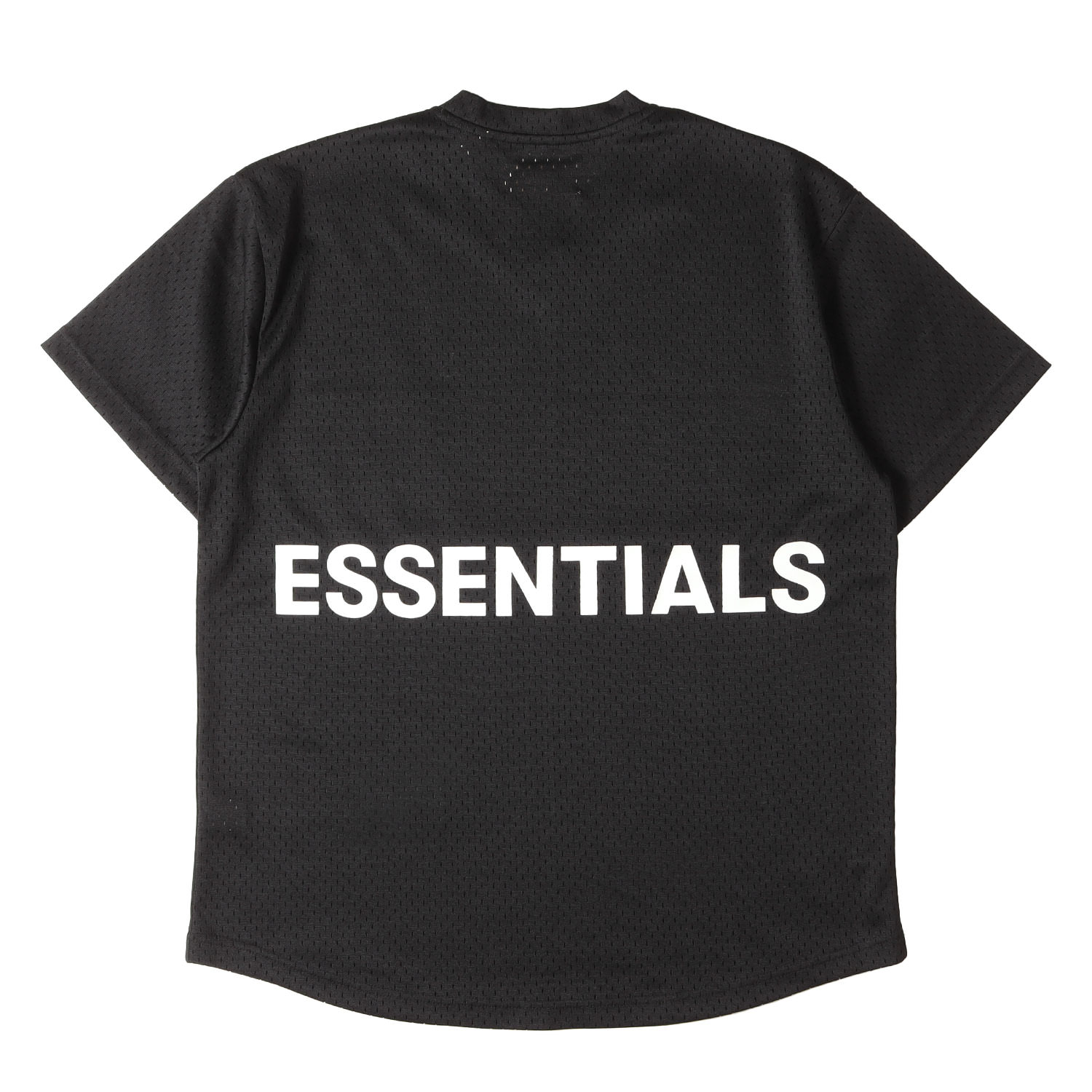 FEAR OF GOD フィアオブゴッド Tシャツ ブラック 黒 サイズ:XS | FOG ESSENTIALS バックロゴ メッシュジャージ Vネック トップ | トップス カットソー 半袖【メンズ】【中古】【美品】【K4858】|ブランド古着のBEEGLE by Boo-Bee