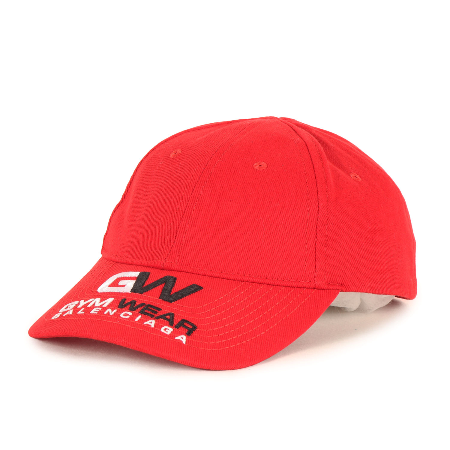 BALENCIAGA バレンシアガ キャップ レッド サイズ:L | GYM WEARロゴ刺繍 キャンバス ベースボールキャップ (GYM WEAR CANVAS BASEBALL CAP) | ブランド ファッション アイテム 帽子【メンズ】【中古】【K4781】