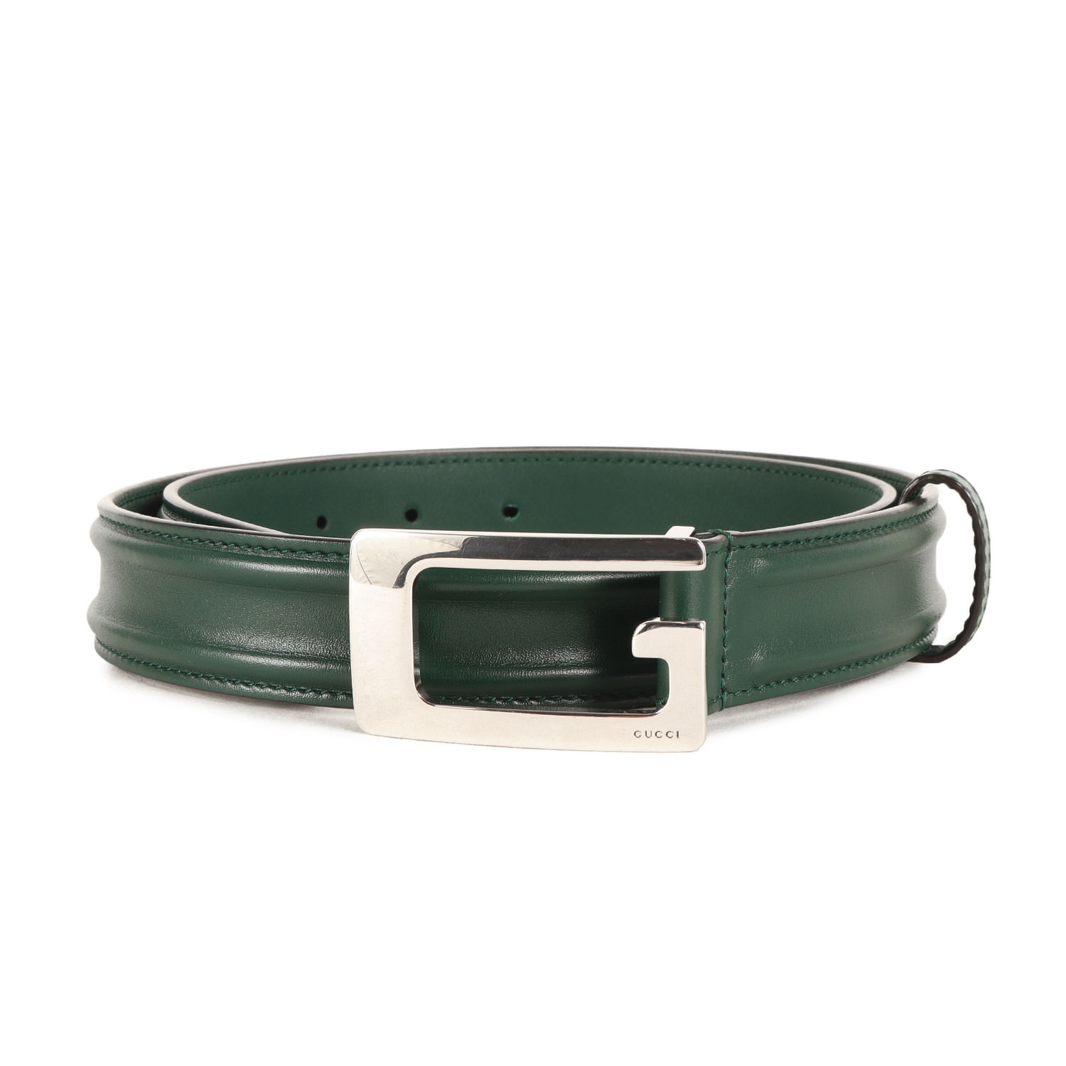 GUCCI グッチ 胴締め 緑であること 大きさ:85 | Gロゴタイプ バックル なめし革 胴締め (Memorable Buckle  / 709950) | ブランド名 流行り物 科目【メンズ】【中古】【K4840】