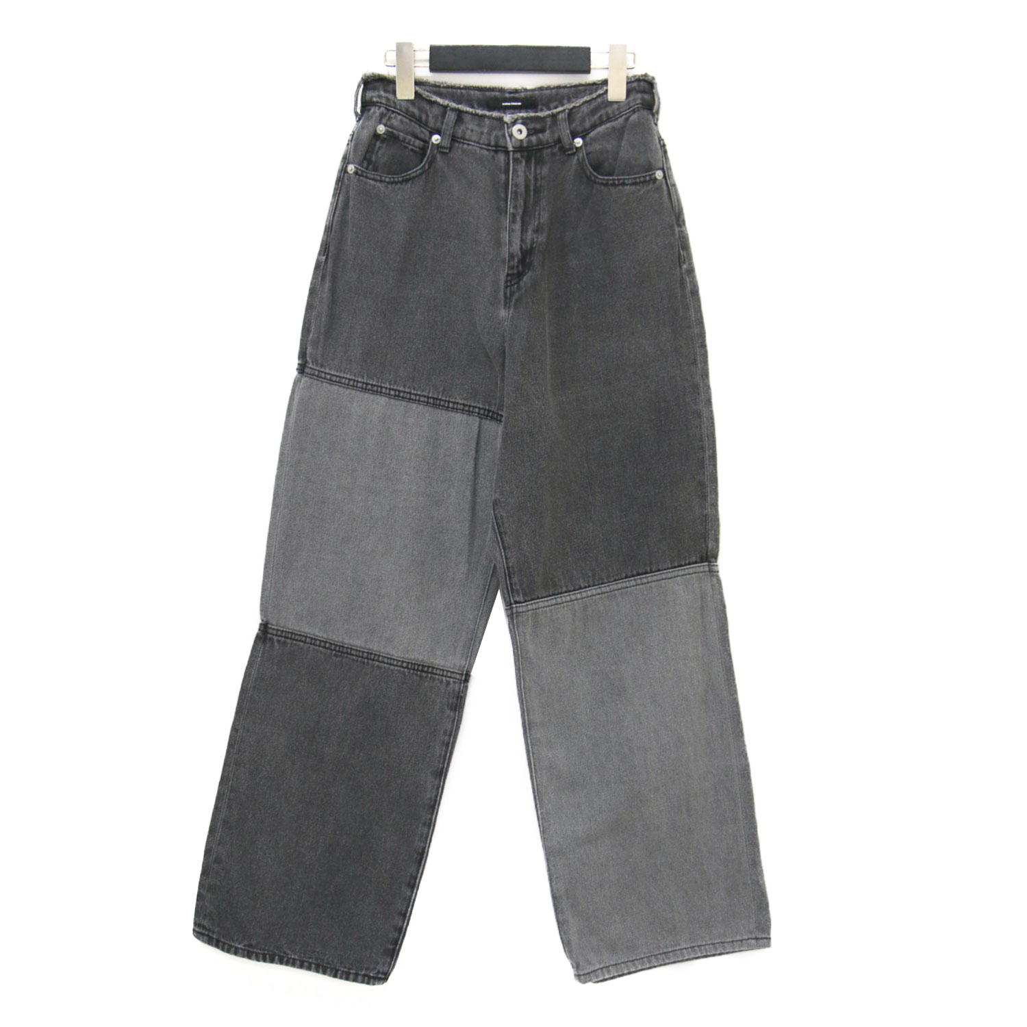JOURNAL STANDARD ジャーナルスタンダード パンツ グレー サイズ:36(S) | 21春夏 パッチワーク デニム / パンツ テーパード ハイウエスト 切替 カットオフ コットン | ボトムス ジーンズ ジーパン【レディース】【中古】【K4781】