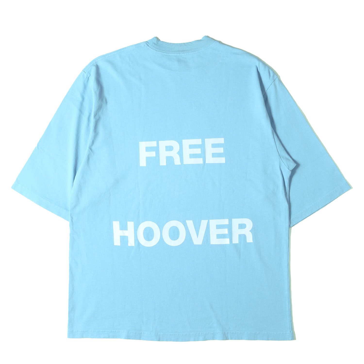 KANYE WEST カニエ ウェスト Tシャツ ライトブルー サイズ:M | Drake &times;Demna FREE HOOVER オーバーサイズ Tシャツ | トップス カットソー 半袖【メンズ】【中古】【美品】【K4806】｜ブランド古着のBEEGLE by Boo-Bee