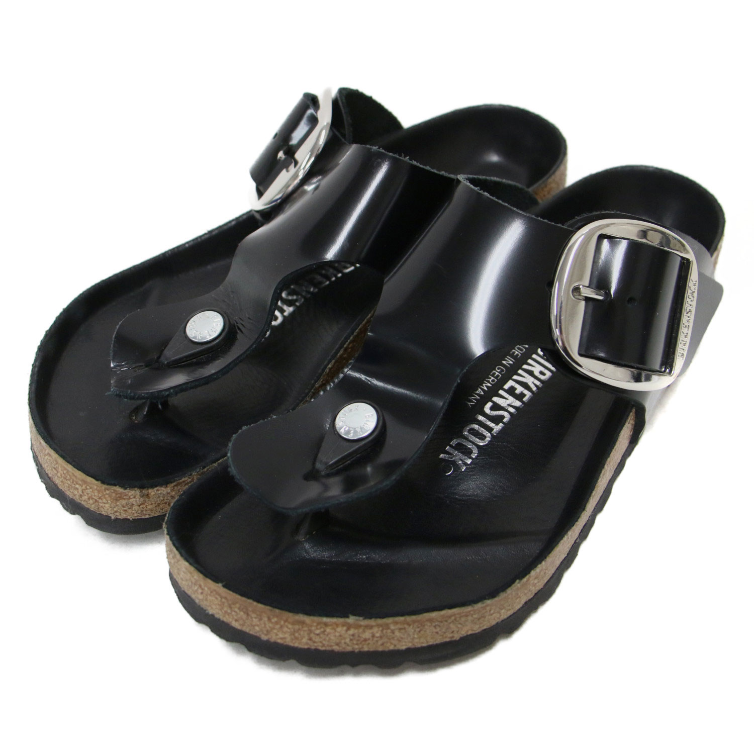 BIRKENSTOCK ビルケンシュトック IENA 別注 サンダル ブラック 黒 サイズ:36(23.0cm) | 24春夏 Ramses Big buckle / サンダル トング フラット ビッグバックル ガラスレザー | ブランド シューズ 靴 【レディース】【中古】【K4782】 8,939円