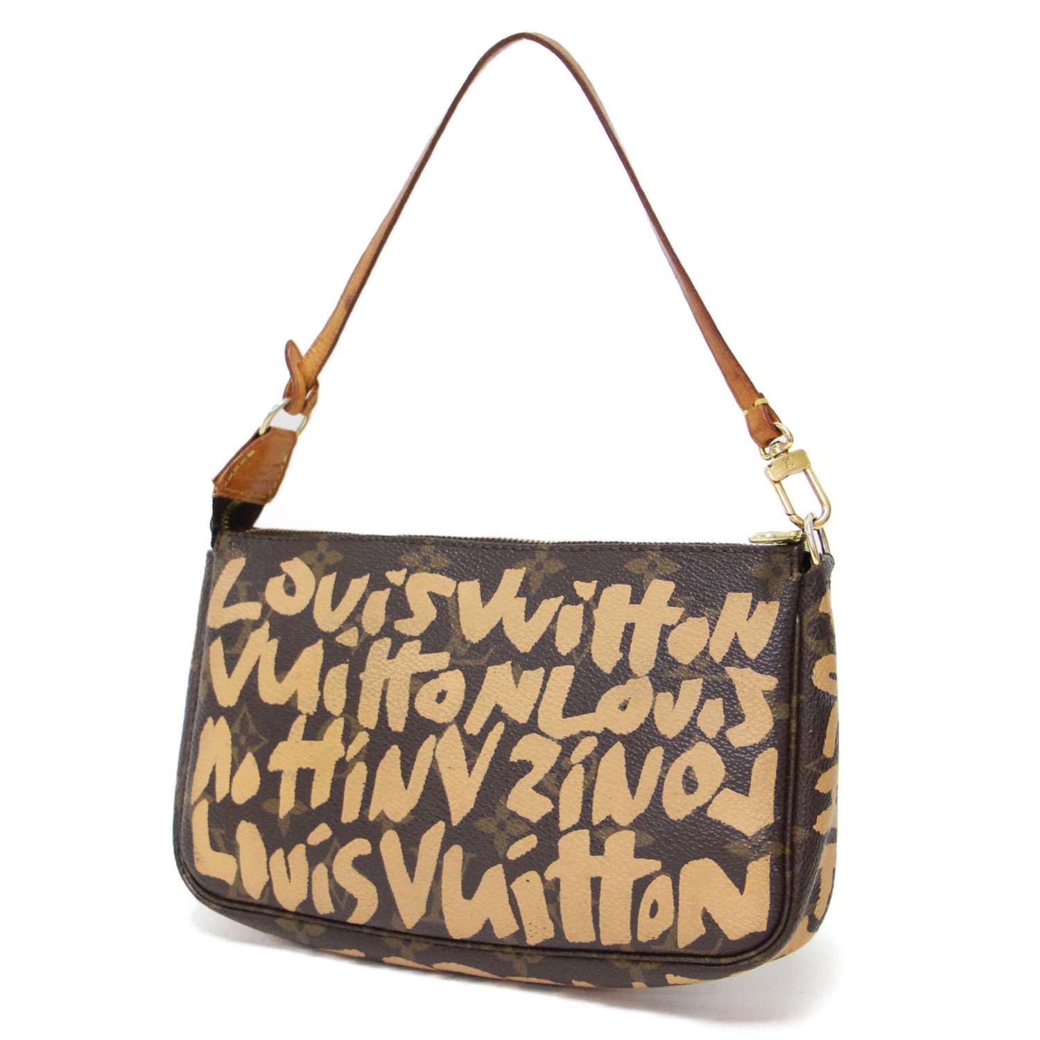 LOUIS VUITTON ルイヴィトン | モノグラム グラフィティ ポシェット アクセソワール / ハンドバッグ ポーチ | ヌメ革 | ブラウン | ブランド カバン【レディース】【中古】【K4782】