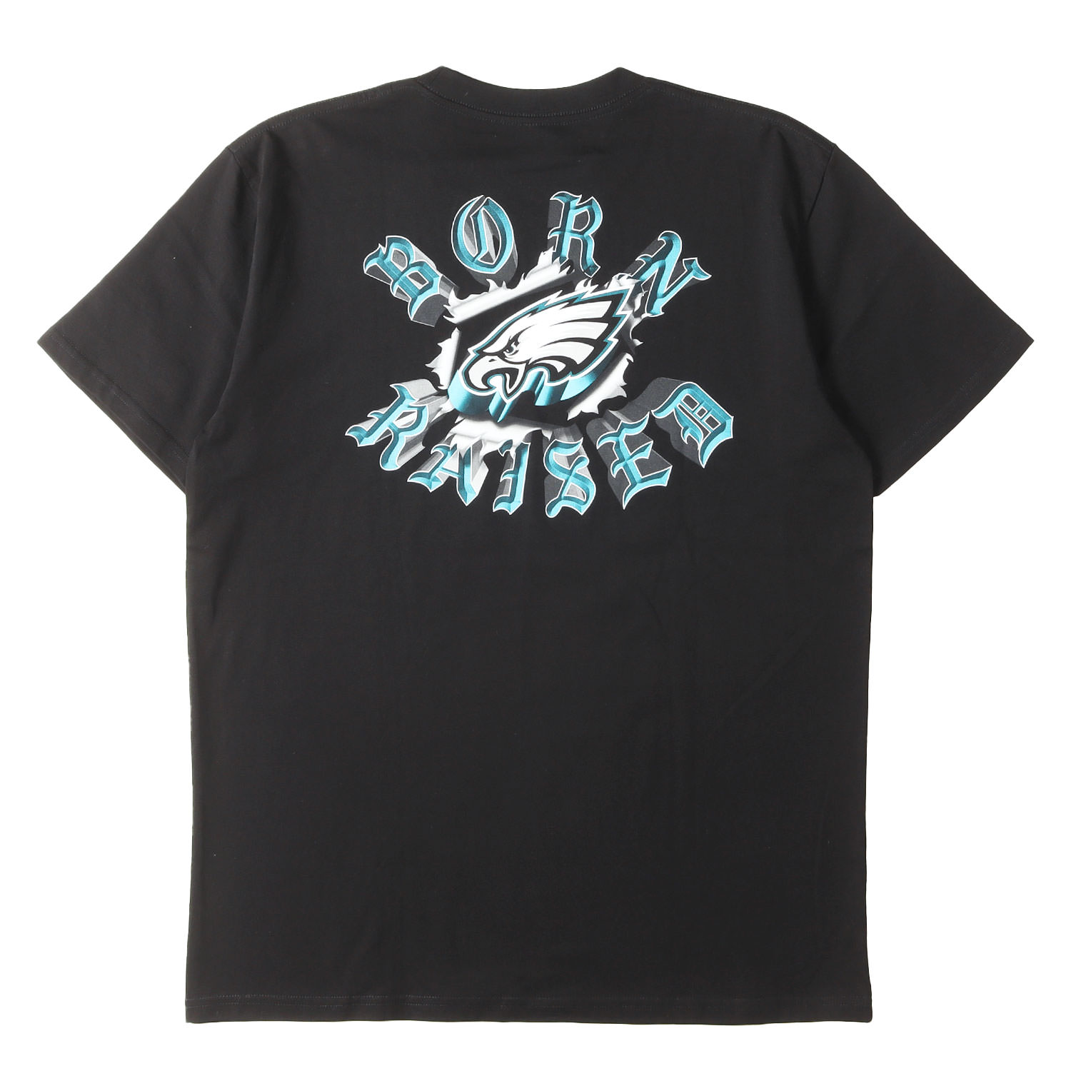 BORN X RAISED ボーン アンド レイズド Tシャツ ブラック 黒 サイズ:L | 23AW ×NFL アトランタ・ファルコンズ チームロゴ Tシャツ | 半袖 ショート ハーフ スリーブ カットソー【メンズ】【K4784】