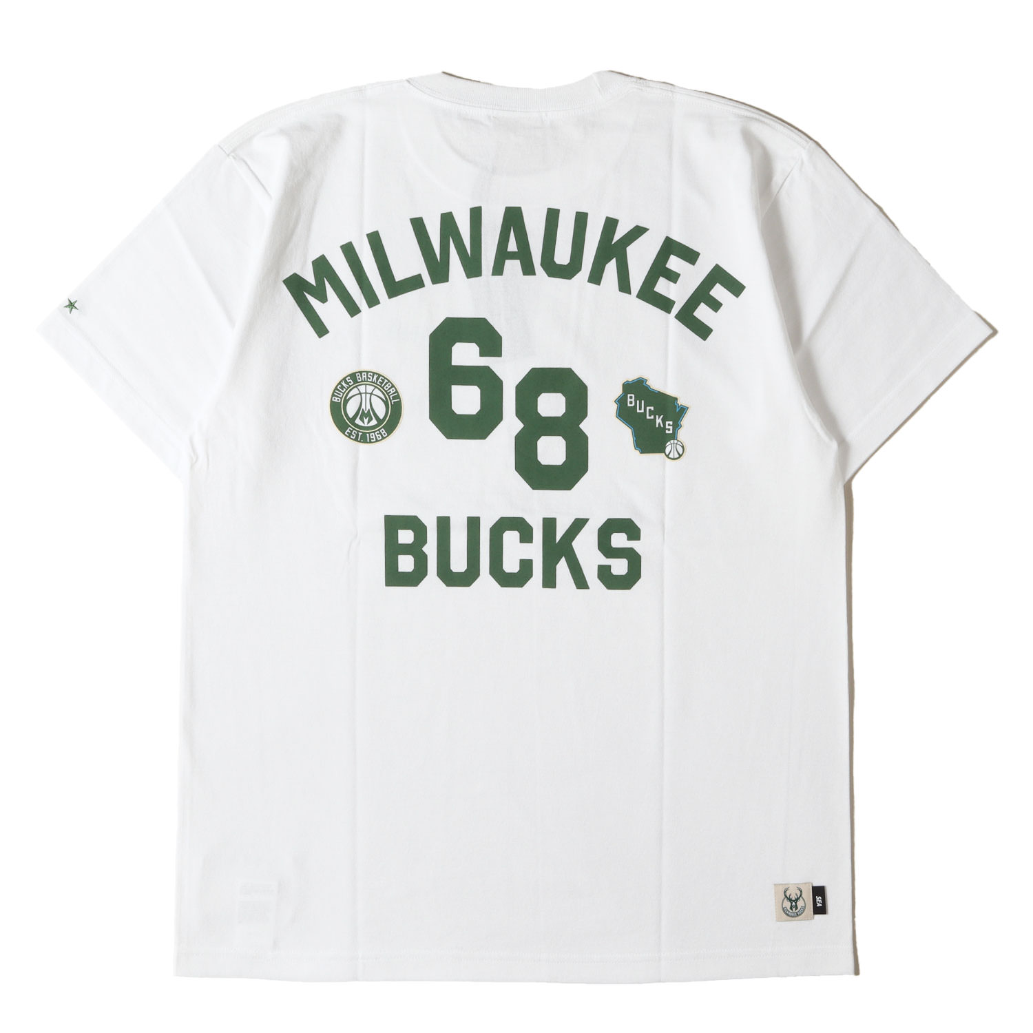 WIND AND SEA ウィンダンシー Tシャツ ホワイト 白 サイズ:L | 25AW ×NBA ミルウォーキー・バックス チームロゴ Tシャツ NBA MILWANKEE TEE | 半袖 ショート ハーフ スリーブ カットソー【メンズ】【K4784】