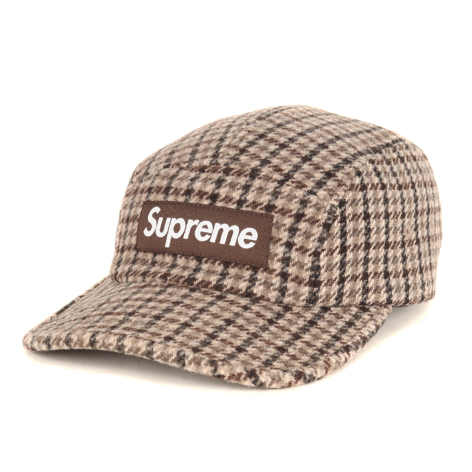 Supreme シュプリーム キャップ | 23AW Bellandi 千鳥格子 ウール BOXロゴ キャンプキャップ (Houndstooth Wool Camp Cap) | タン | ブランド 帽子【メンズ】【中古】【美品】【K4790】