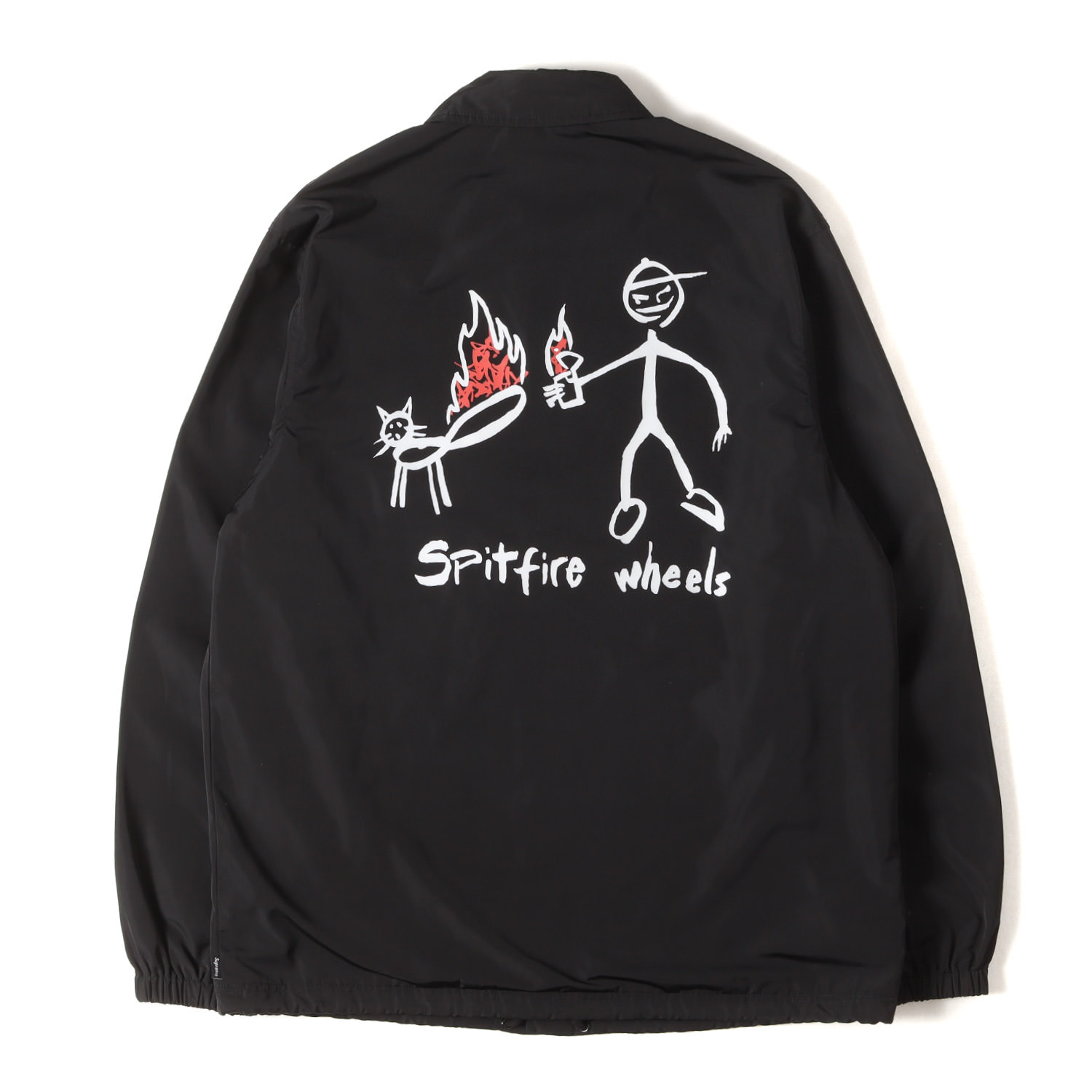 Supreme シュプリーム ジャケット ブラック サイズ:S | SPITFIRE コーチジャケット (Coaches Jacket) | アウター ブルゾン 上着 | コラボ【メンズ】【中古】【K4857】｜ブランド古着のBEEGLE by Boo-Bee