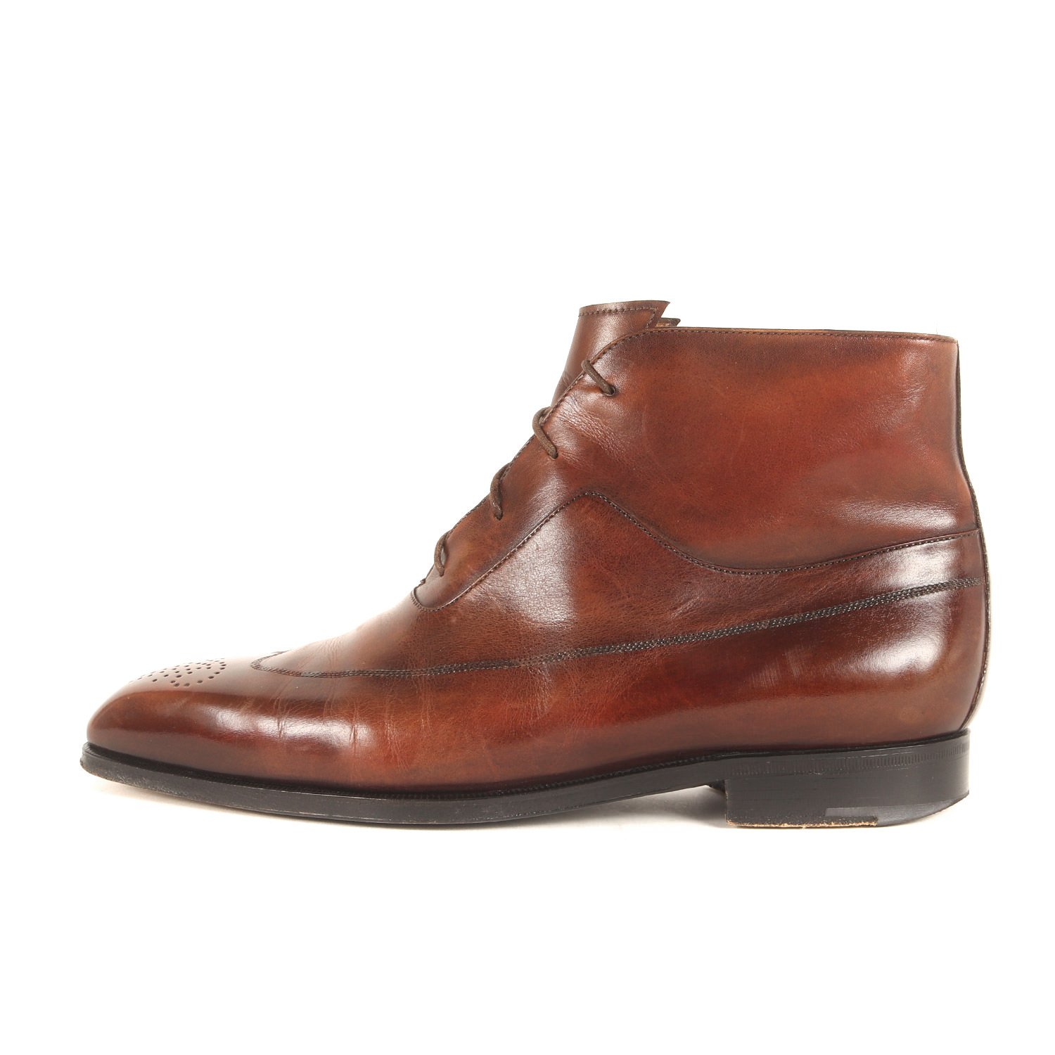 Berluti ベルルッティ 大きさ:6.5(JP25.5糎) | オルガ トロワ メダリオン ウィングチップ なめし革ブーツ | 赤銅色 | ブランド名 靴 シューズ【メンズ】【中古】【K4806】