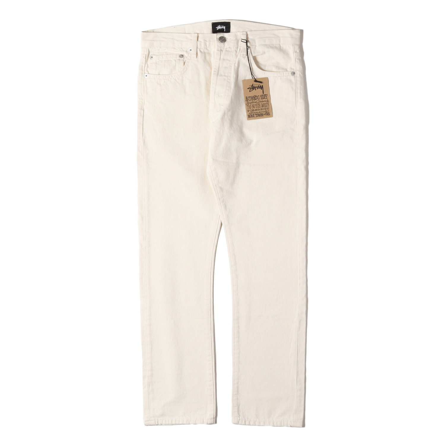 STUSSY ステューシー パンツ ナチュラル サイズ:30 | 5ポケット ボタンフライ スリム デニムパンツ (DISTRESSED WASHED DENIM JEANS) | ボトムス ジーンズ ジーパン【メンズ】【中古】【新品同様】【K4788】