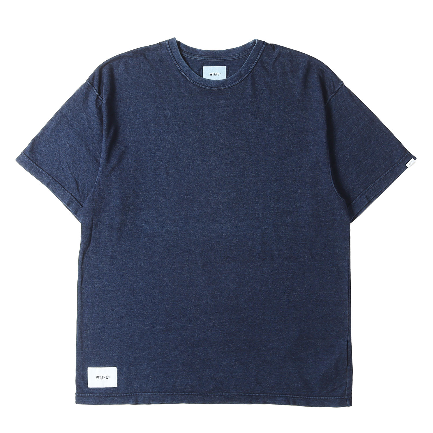 WTAPS ダブルタップス ティーシャツ インディゴ 大いさ:L | 22SS ブランド名ロゴタイプ刺しゅう インディゴ ティーシャツ AII 06 / SS / COTTON | 半袖 遊撃手 二分の一 衣袂 カットソー【メンズ】【中古】【K4839】