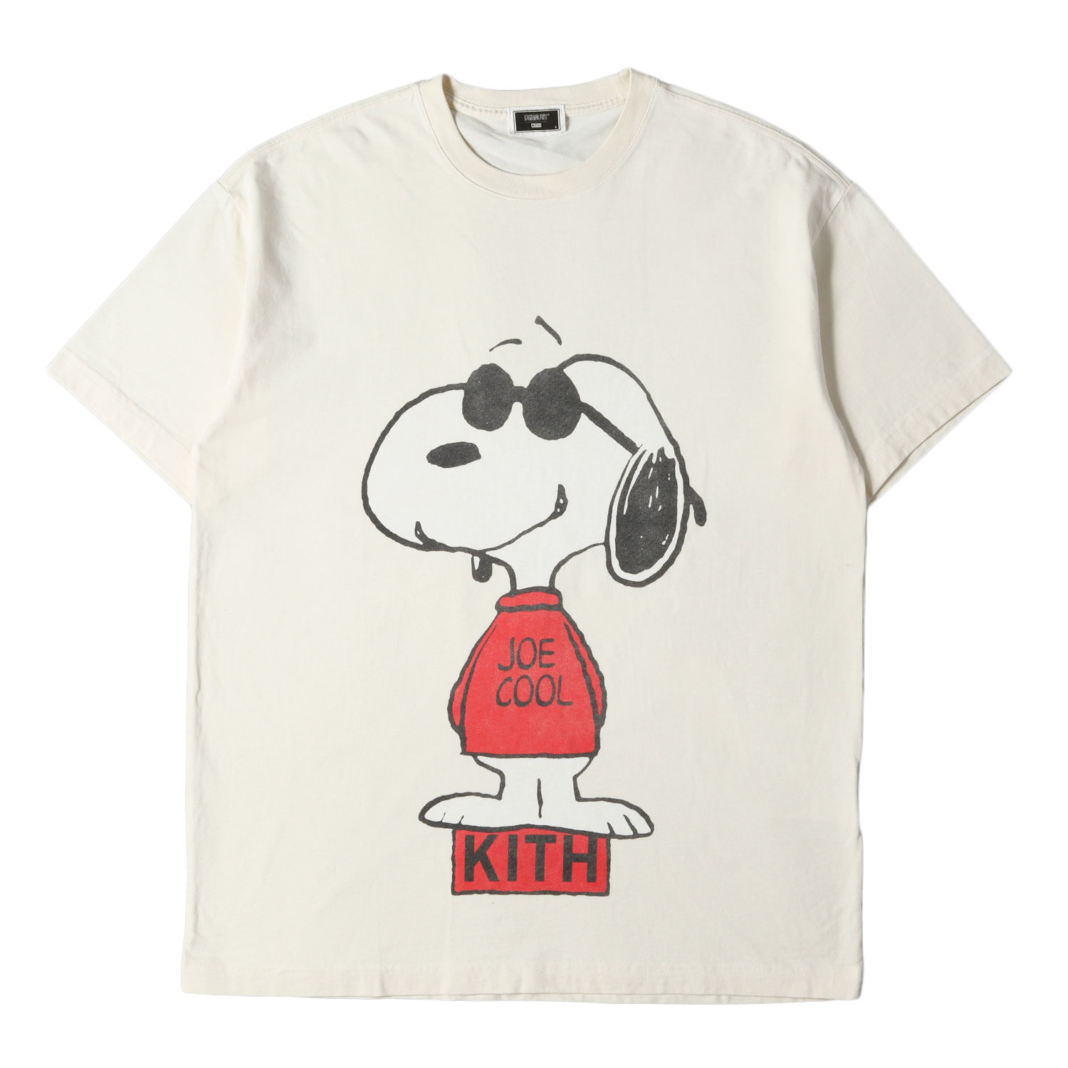 KITH NYC 口付け ニューヨーク州シティー ティーシャツ 象牙色 大いさ:S | 25SS × PEANUTS\u0026CO. SNOOPY ロゴタイプ ティーシャツ Kith for Peanuts Joe Cool Vintage Tee | 半袖 遊撃手 二分の一 衣袂 カットソー【メンズ】【中古】【美品】【K4839】
