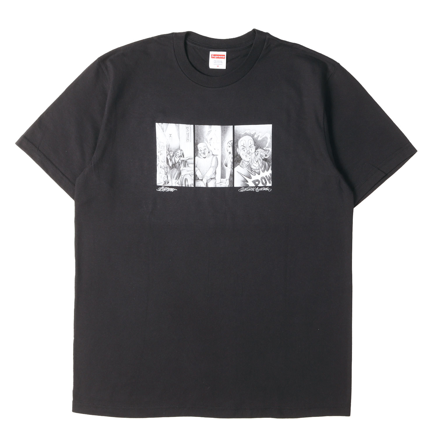 Supreme シュプリーム ティーシャツ 黒いこと 黒 大いさ:M | 24AW ×Mister Cartoon さし画グラフィック ティーシャツ(Pow Tee) | トップス カットソー 半袖【メンズ】【K4811】 Tシャツ・カットソー-メンズファッション