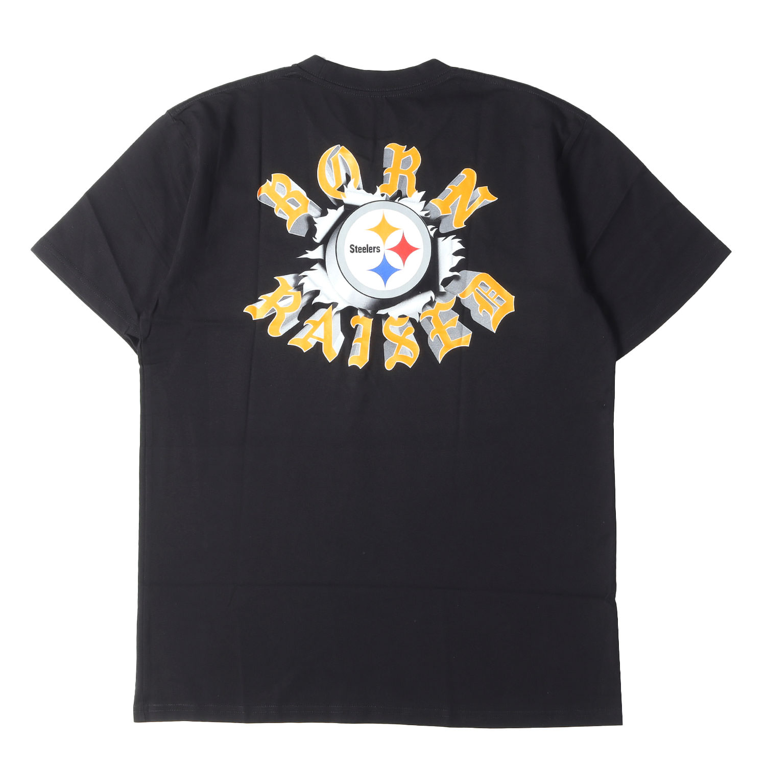 BORN X RAISED ボーン アンド レイズド Tシャツ ブラック 黒 サイズ:L | 23AW NFL ピッツバーグ・スティーラーズ チームロゴ Tシャツ | トップス カットソー 半袖【メンズ】【K4806】｜ブランド古着のBEEGLE by Boo-Bee