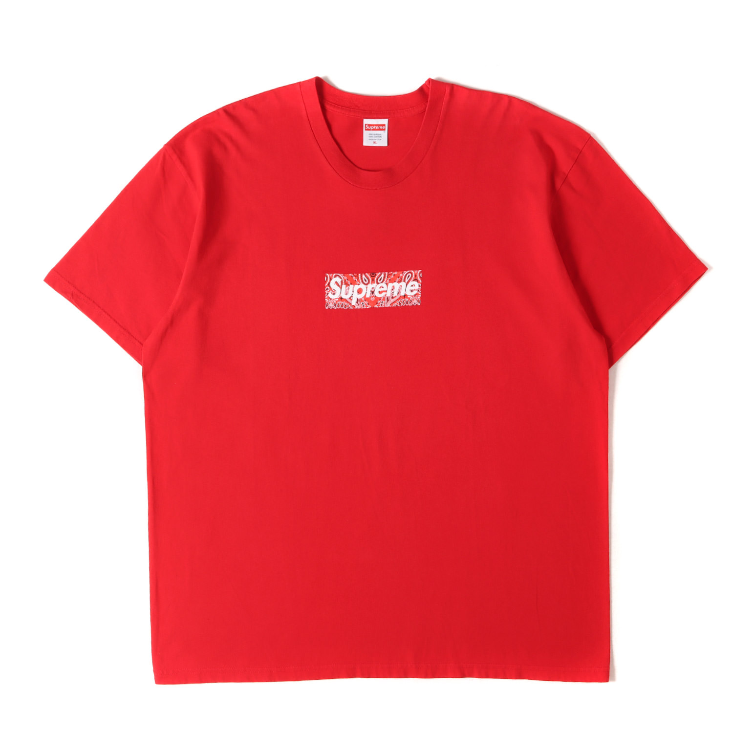 Supreme シュプリーム Tシャツ レッド サイズ:XL | バンダナ BOXロゴ Tシャツ (Bandana Box Logo Tee) | トップス カットソー 半袖【メンズ】【中古】【K4837】｜ブランド古着のBEEGLE by Boo-Bee
