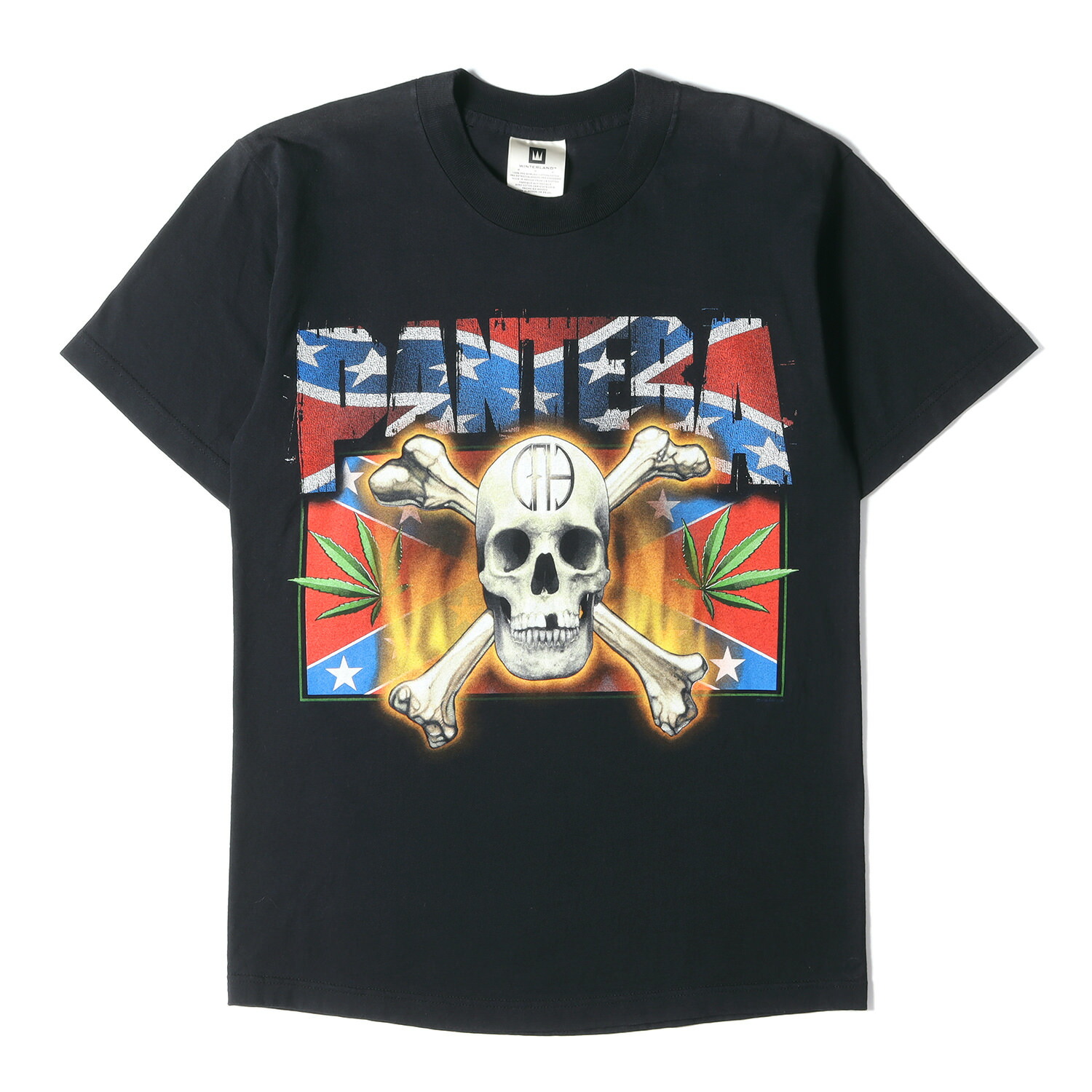 Vintage Music Item ヴィンテージミュージックアイテム プルオーバー 黒いこと 黒 大きさ:M | 00s PANTERA 周遊旅行 プルオーバー メキシコ合衆国製 WINTERLAND | 半袖 遊撃手 二分の一 捩り カットソー【メンズ】【中古】【K4840】