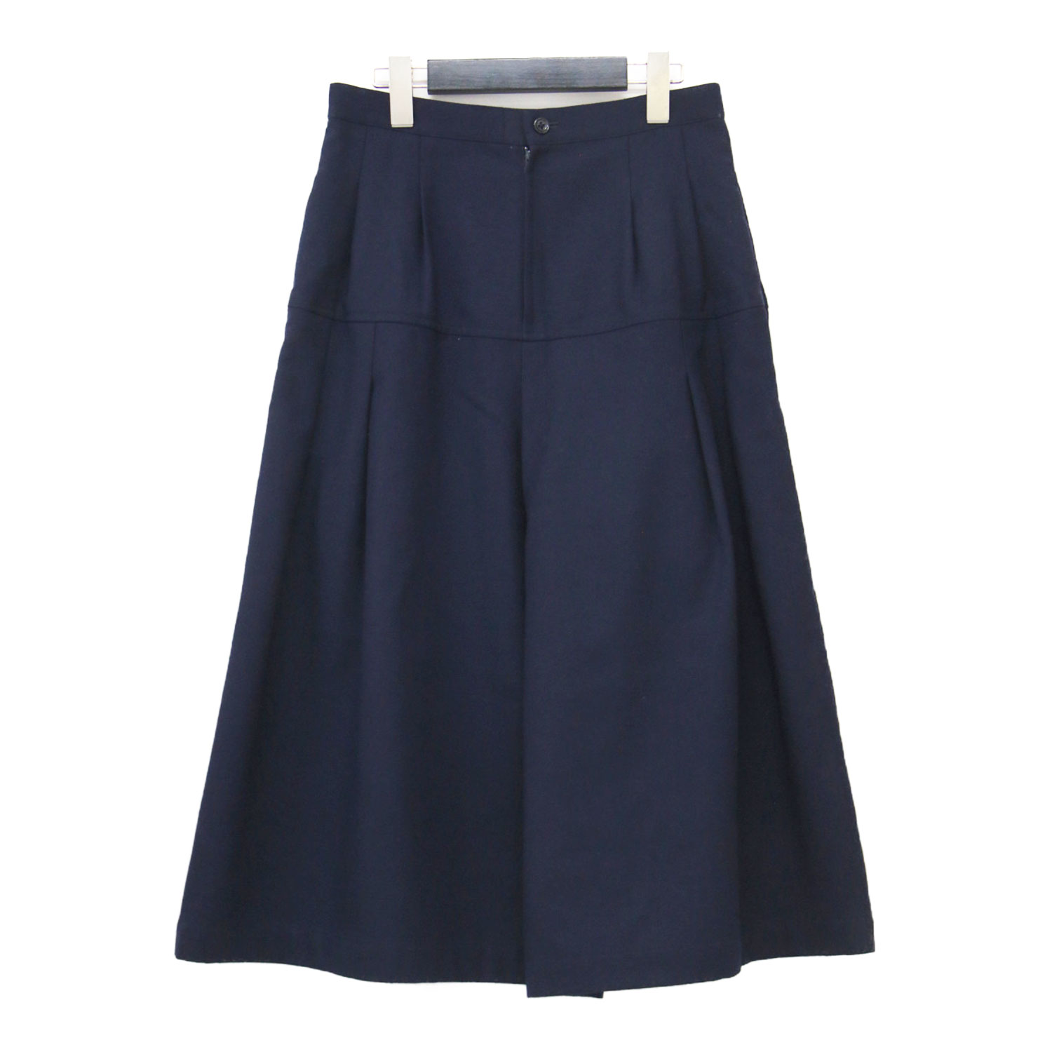 tricot COMME des GARCONS トリコ コム デ 給仕 ズボン下 米国海軍 紺 大いさ:S | 羊毛 MIDI 広広としたズボン下 | 太陽面爆発 ツータック A伝達ルート | 日本製 | ボトムス ズボン【レディース】【中古】【K4806】