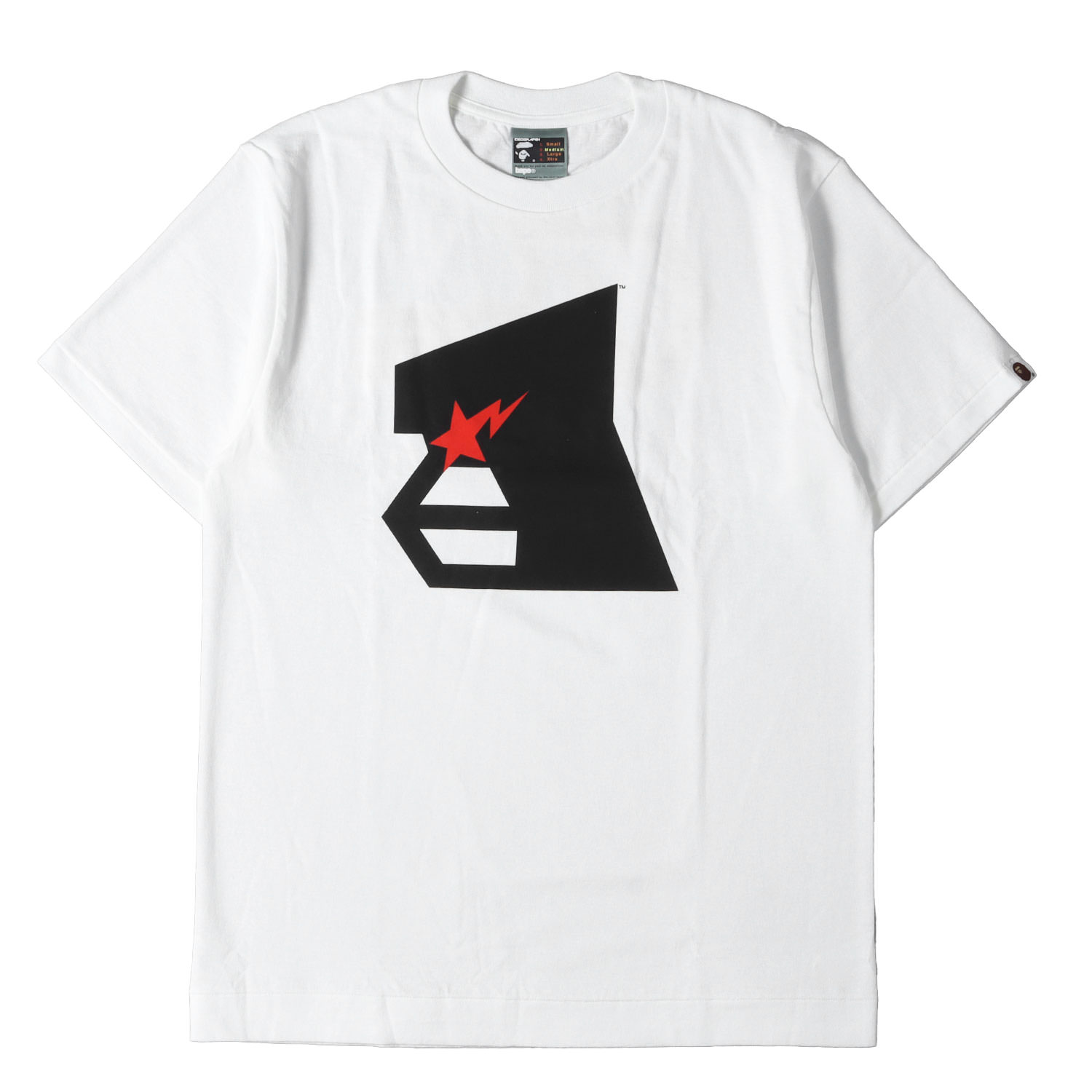 A BATHING APE ア ベイシング エイプ Tシャツ ホワイト 白 サイズ:M | 00s FOOT SOLDIER限定 猿顔グラフィック Tシャツ(デッドストック) | トップス カットソー 半袖 | 00年代 アーカイブ【メンズ】【K4874】|ブランド古着のBEEGLE by Boo-Bee
