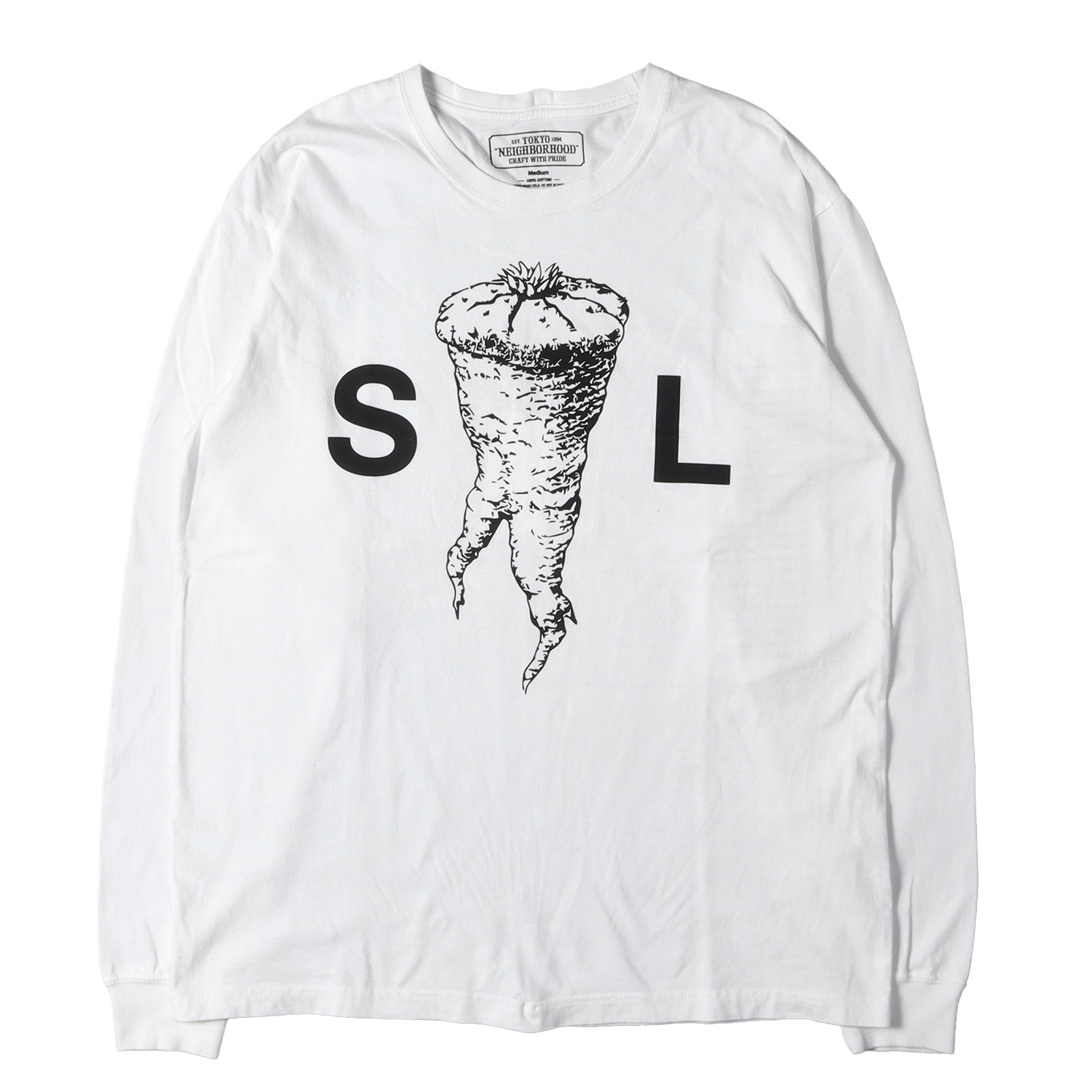 NEIGHBORHOOD ネイバーフッド ティーシャツ 白いこと 白 大いさ:M | 23AW SRL グラフィック ロング衣袂 ティーシャツ(SRL . TEE LS-2) | トップス カットソー 長袖【メンズ】【中古】【K4838】