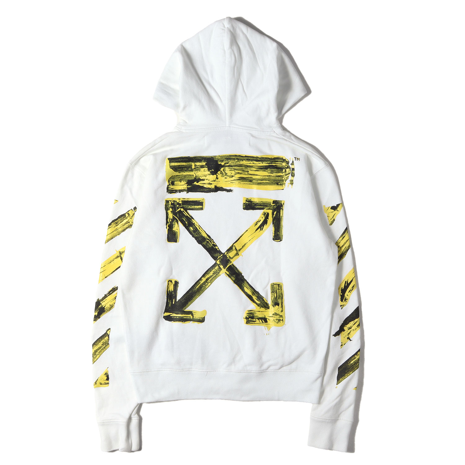 OFF-WHITE オフホワイト パーカー ホワイト 白 サイズ:S | ペンキアロー スウェットパーカー(ACRYLIC ARROWS HOODIE) | トップス フーディー プルオーバー【メンズ】【中古】【K4874】|ブランド古着のBEEGLE by Boo-Bee