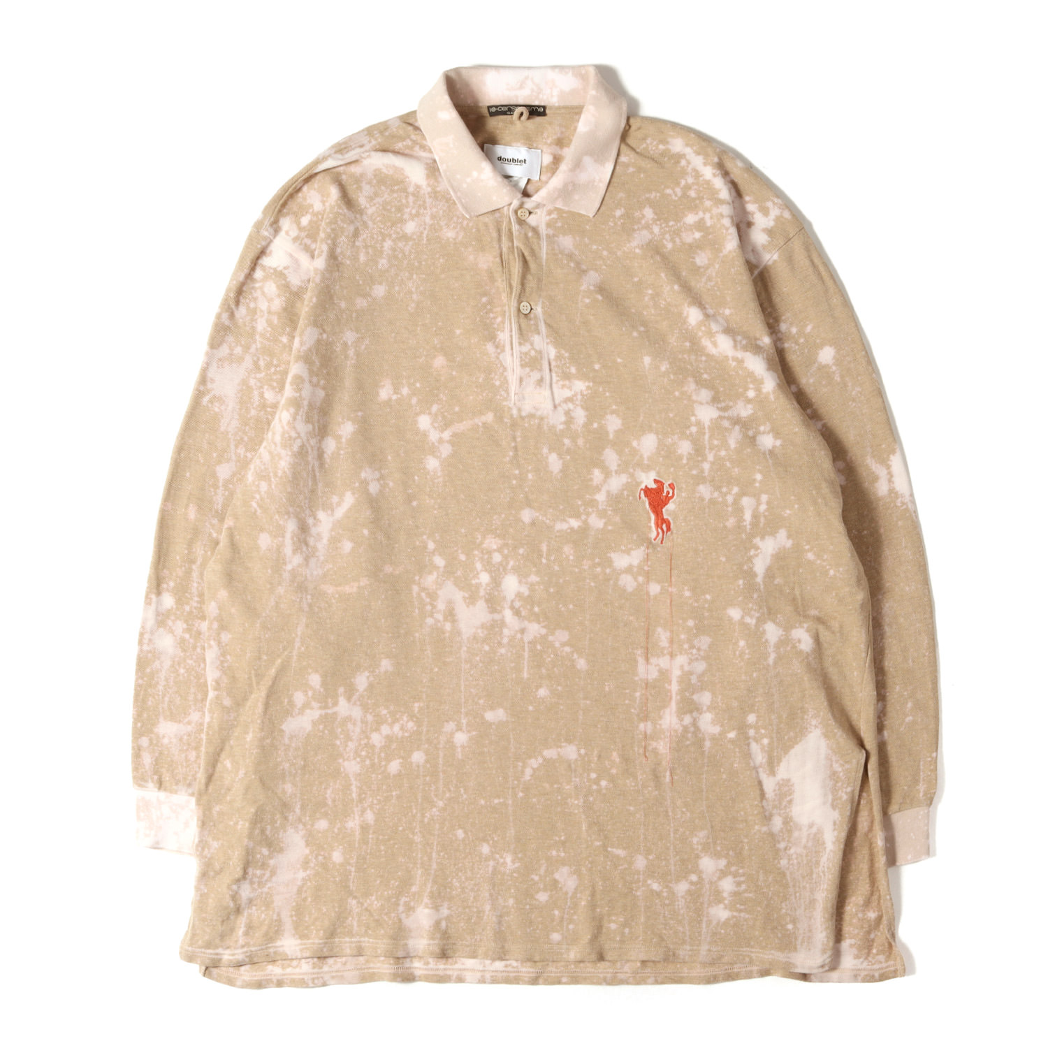 doublet ダブレット スポーツシャツ ベージュ サクラ色 大きさ:ONE | 22SS 10･CORSO･COMO SEOUL ブリーチ ピケ スポーツシャツ (Bleached Polo Shirt) | トップス 長袖 日本製【メンズ】【中古】【K4838】