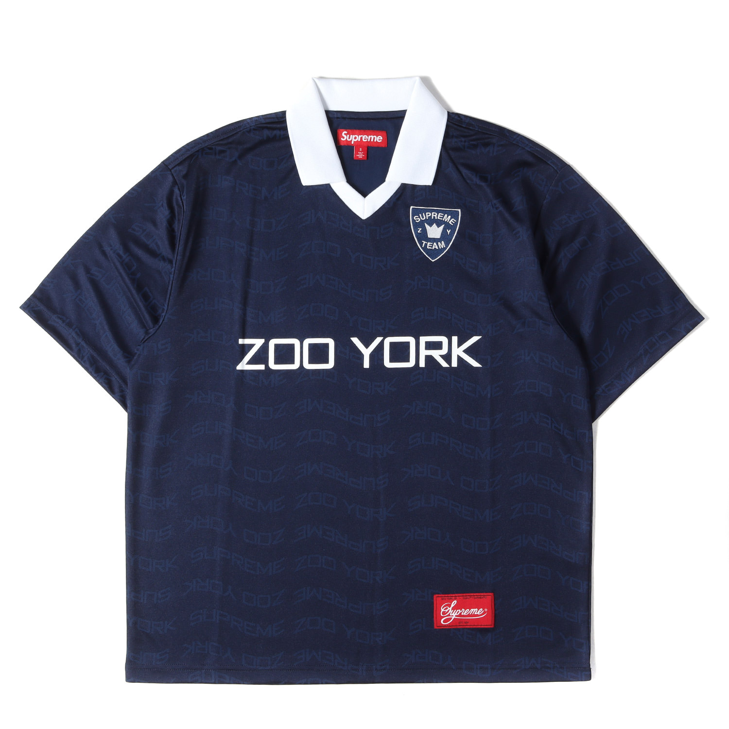 Supreme シュプリーム Tシャツ ネイビー 紺 サイズ:S | 25SS ×Zoo York ロゴ総柄 サッカージャージ(Soccer Jersey) | トップス 半袖 カットソー【メンズ】【K4858】|ブランド古着のBEEGLE by Boo-Bee