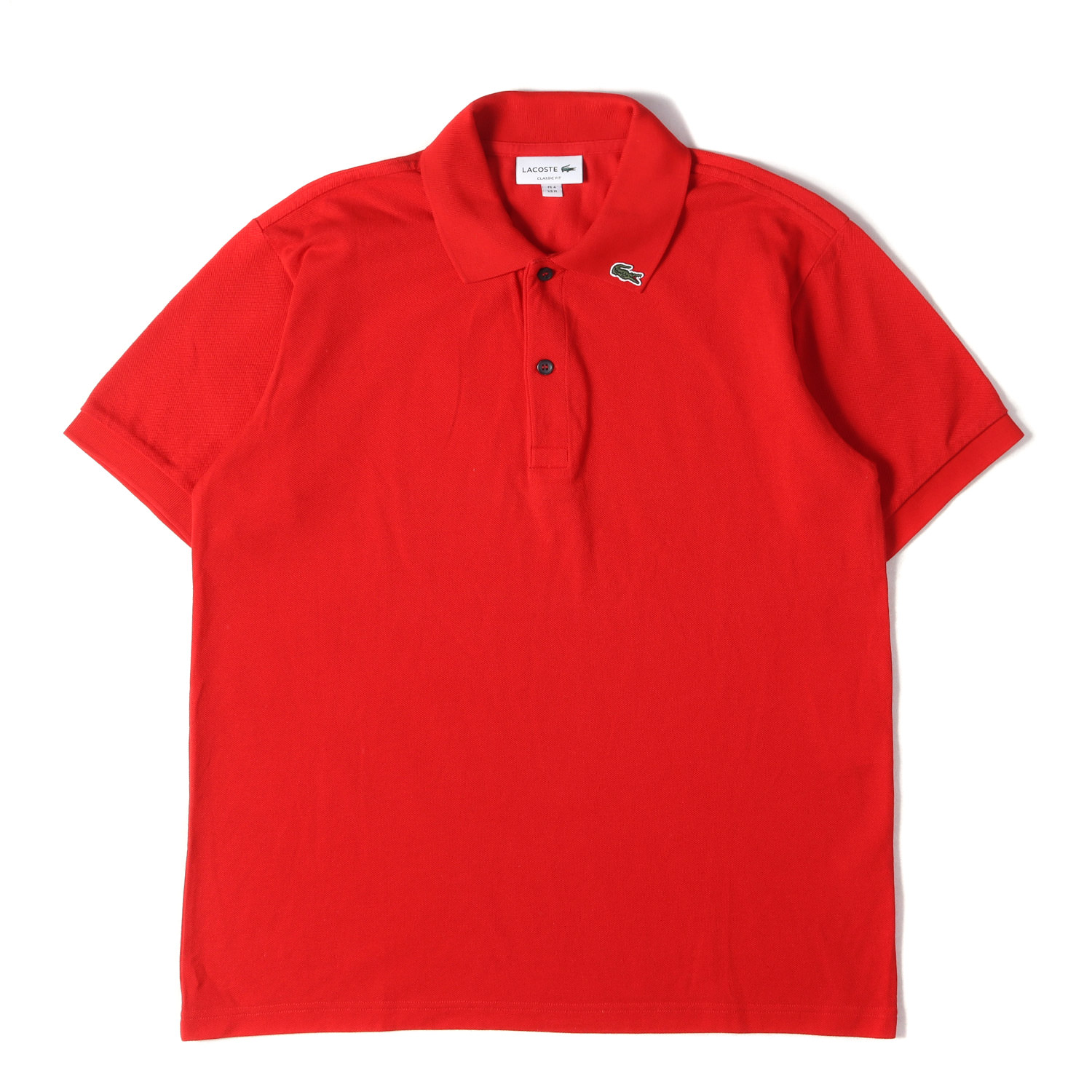 LACOSTE ラコステ スポーツシャツ 赤いこと 大きさ:M | 襟紋章 鹿の子 スポーツシャツ(CLASSIC FIT) | トップス 半袖【メンズ】【中古】【新品負けず劣らず】【K4806】