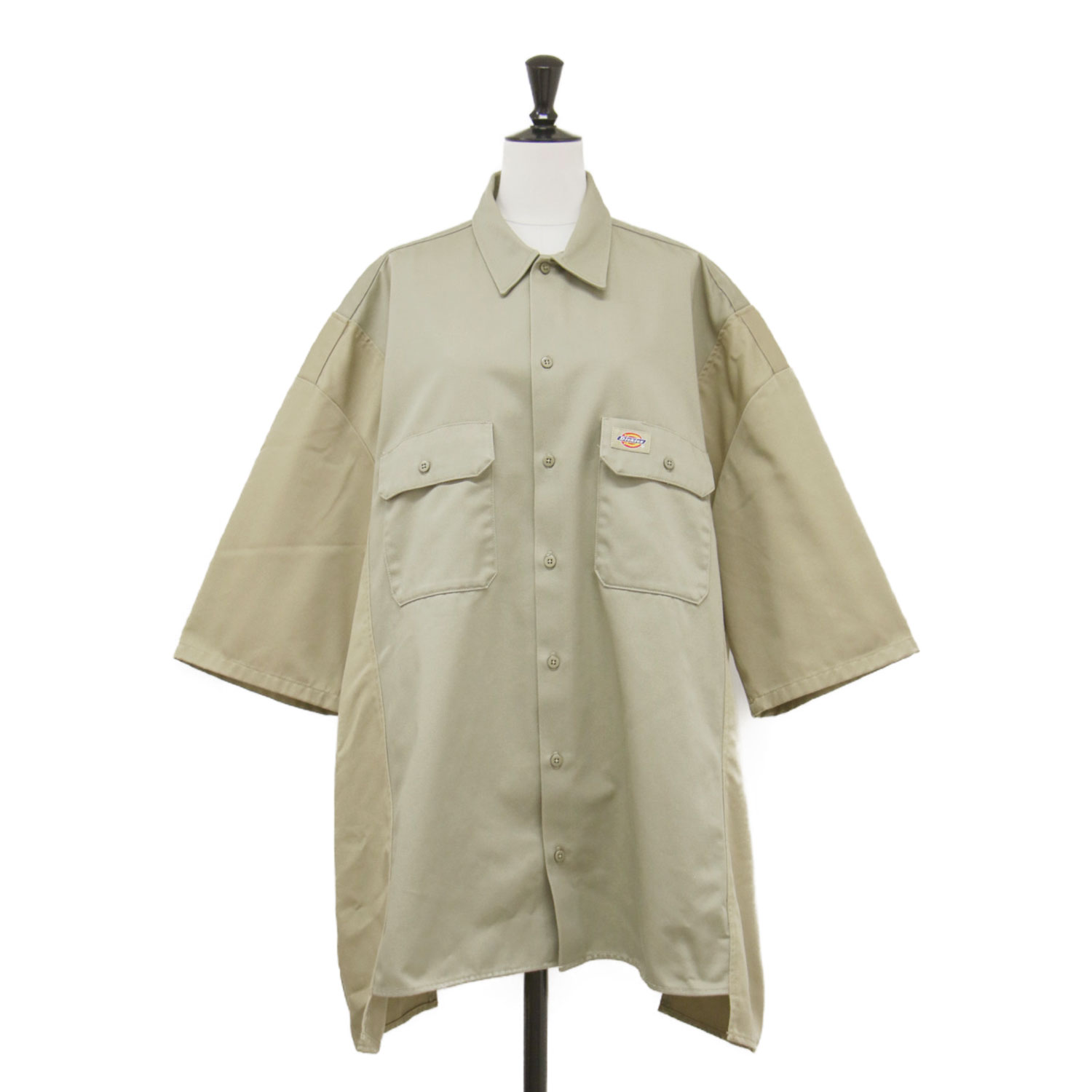 77circa ナナナナサーカ × Dickies プルオーバー ベージュ 大きさ:L | リメイク プルオーバー | 半袖 大層らしい大きさ ロゴタイプ 刺しゅう 綿織物 | トップス 心地よいプルオーバー 共同研究【レディース】【中古】【K4837】