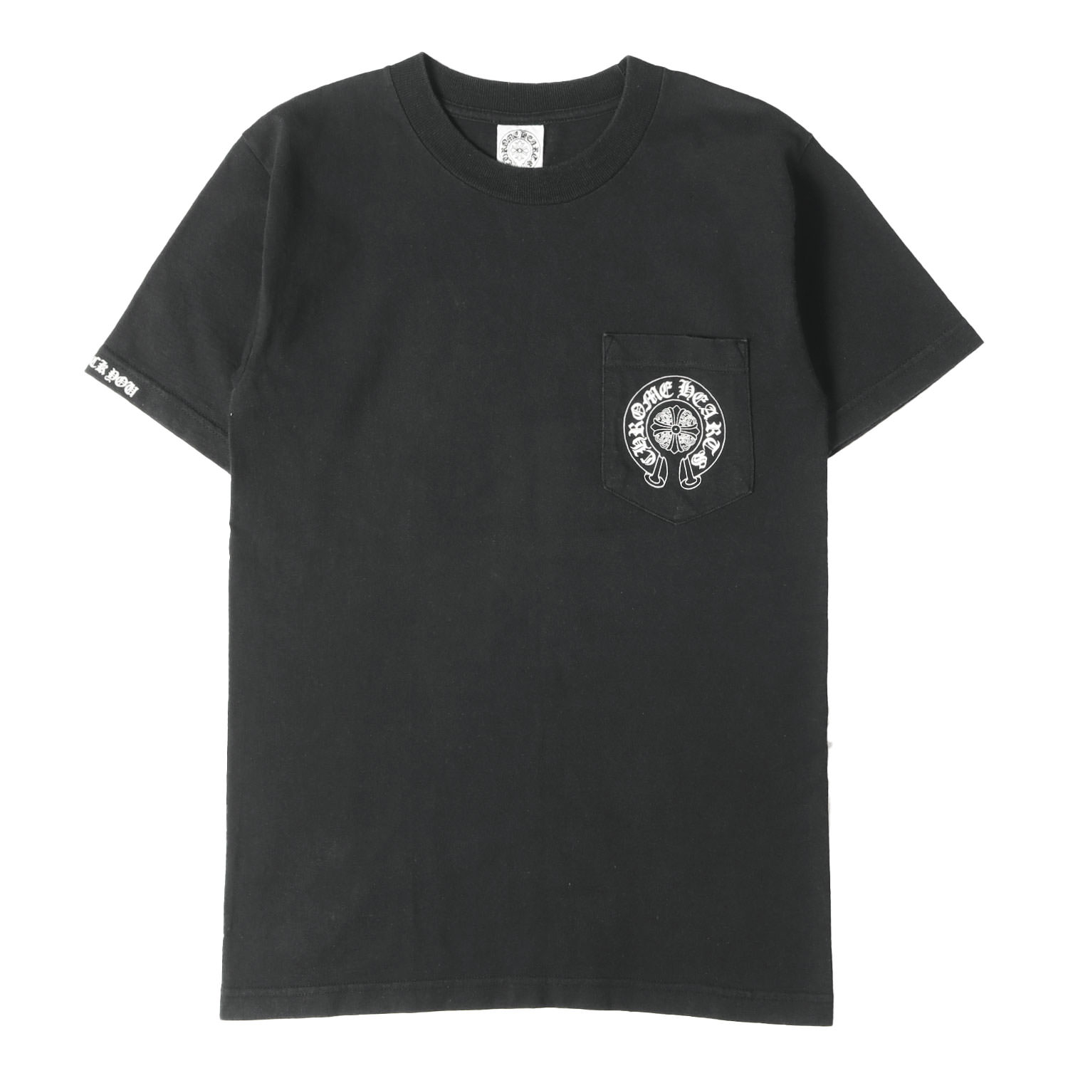 CHROME HEARTS クロムハーツ プルオーバー 黒いこと 黒 大きさ:S | 90s - 00s セメタリー / スクロール下げ札 労働者の一団素っ首 衣嚢 プルオーバー | USA製 | トップス カットソー 半袖【メンズ】【中古】【K4838】