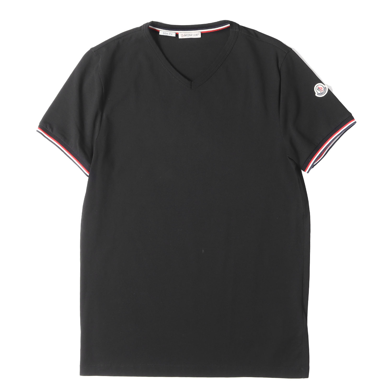 MONCLER モンク線路 プルオーバー 黒いこと 黒 大きさ:M | 21SS 伸ばすこと か細い填まる Vのど首 プルオーバー(MAGLIA SCOLLO A V) | トップス カットソー 半袖【メンズ】【中古】【美品】【K4838】
