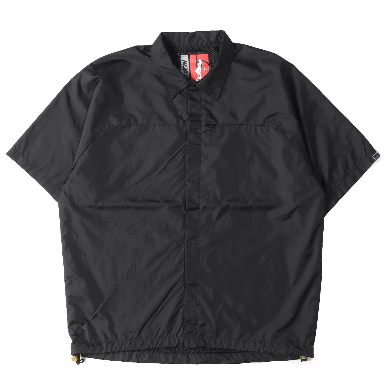 WTAPS ダブルタップス プルオーバー 黒いこと 黒 大きさ:L | 00s ナイロン スナップボタン 半袖プルオーバー | トップス 心地よいプルオーバー | 00年月日 アーカイブ【メンズ】【中古】【K4840】