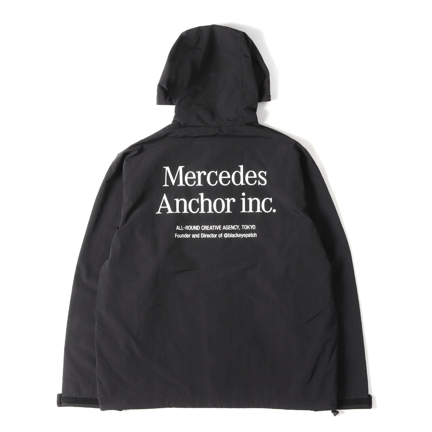 MERCEDES ANCHOR INC メルセデスアンカーインク 上衣 黒いこと 黒 大きさ:L | 26SS フーデッド ナイロン 貨物自動車 上衣 (HOODED NYLON TRACK JACKET) | アウター 上衣 厚地の外套【メンズ】【K4858】