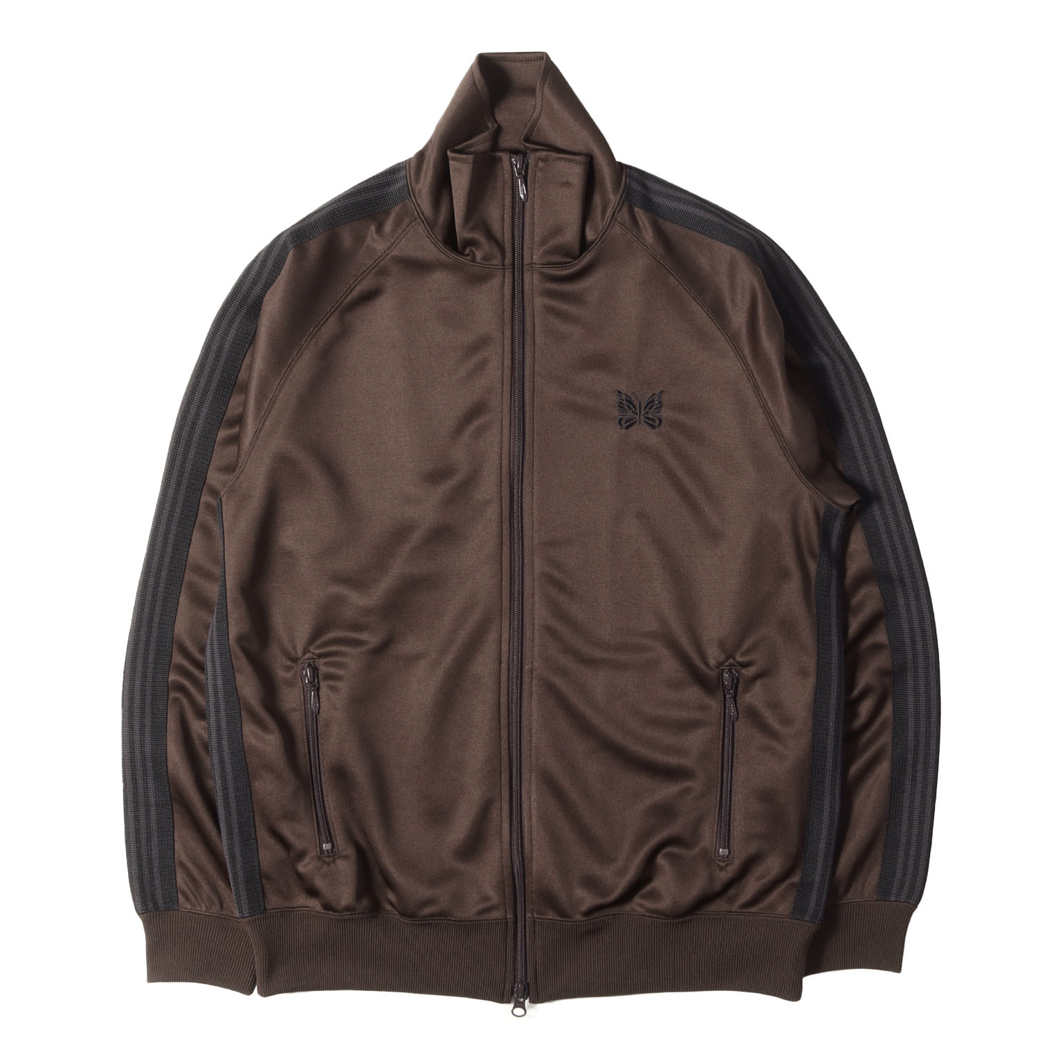 NEEDLES ニードルズ ジャケット ブラウン チャコール サイズ:M | 26SS FREAKS STORE 別注 トラック ジャケット (Track Jacket PolySmooth) | アウター ブルゾン 上着【メンズ】【中古】【新品同様】【K4837】｜ブランド古着のBEEGLE by Boo-Bee