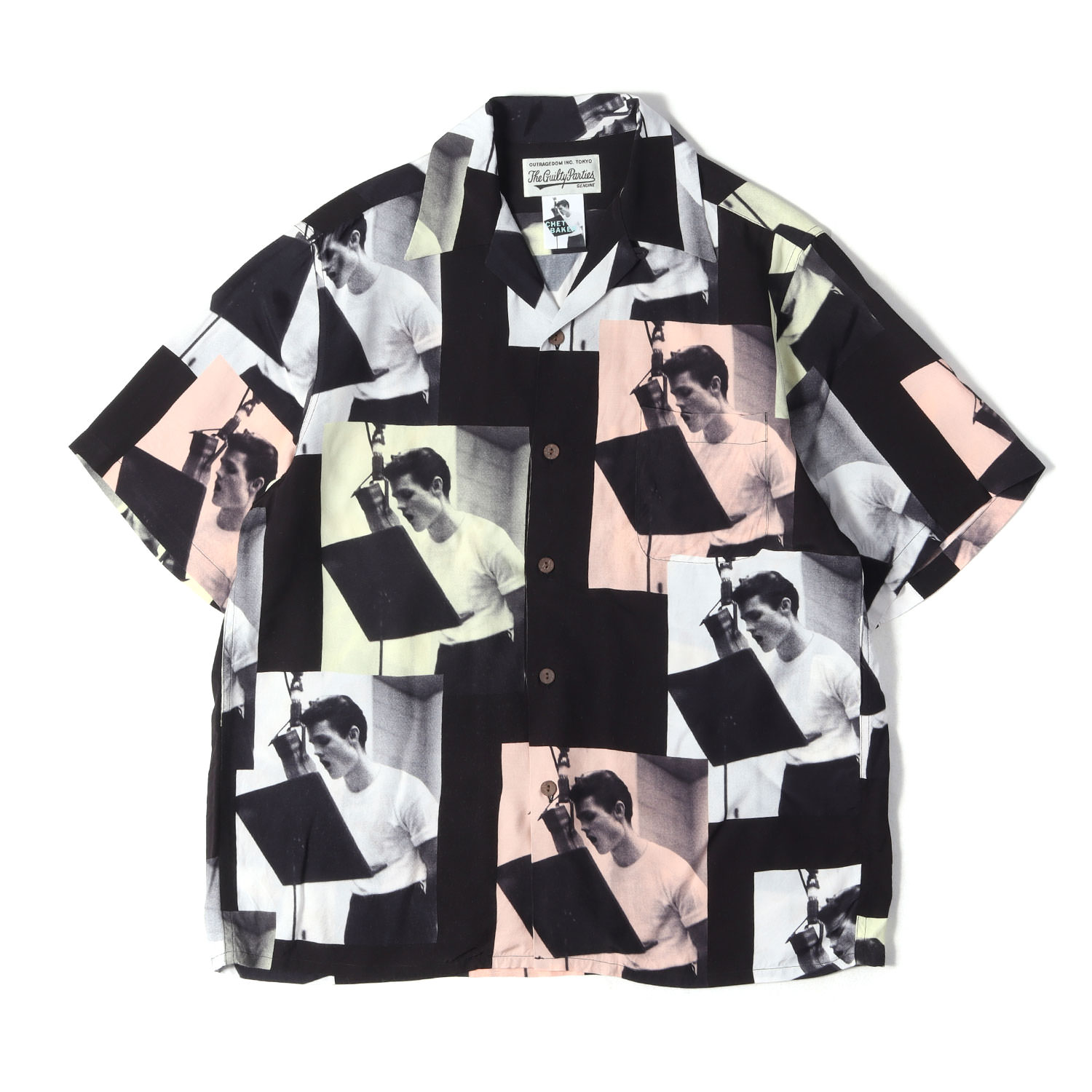WACKO MARIA ワコマリア シャツ ブラック 黒 サイズ:S | 22SS CHET BAKER レーヨン ハワイアンシャツ / アロハシャツ(HAWAIIAN SHIRT) | トップス カジュアルシャツ 半袖【メンズ】【中古】【K4857】｜ブランド古着のBEEGLE by Boo-Bee