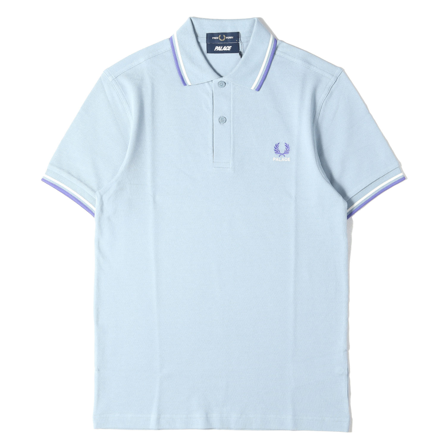 PALACE 九重の天 スポーツシャツ ダスティーブルー 大きさ:S | 25AW FRED PERRY 綿織物鹿の子 スポーツシャツ (Shirt) | トップス 半袖 | 共同研究【メンズ】【K4816】