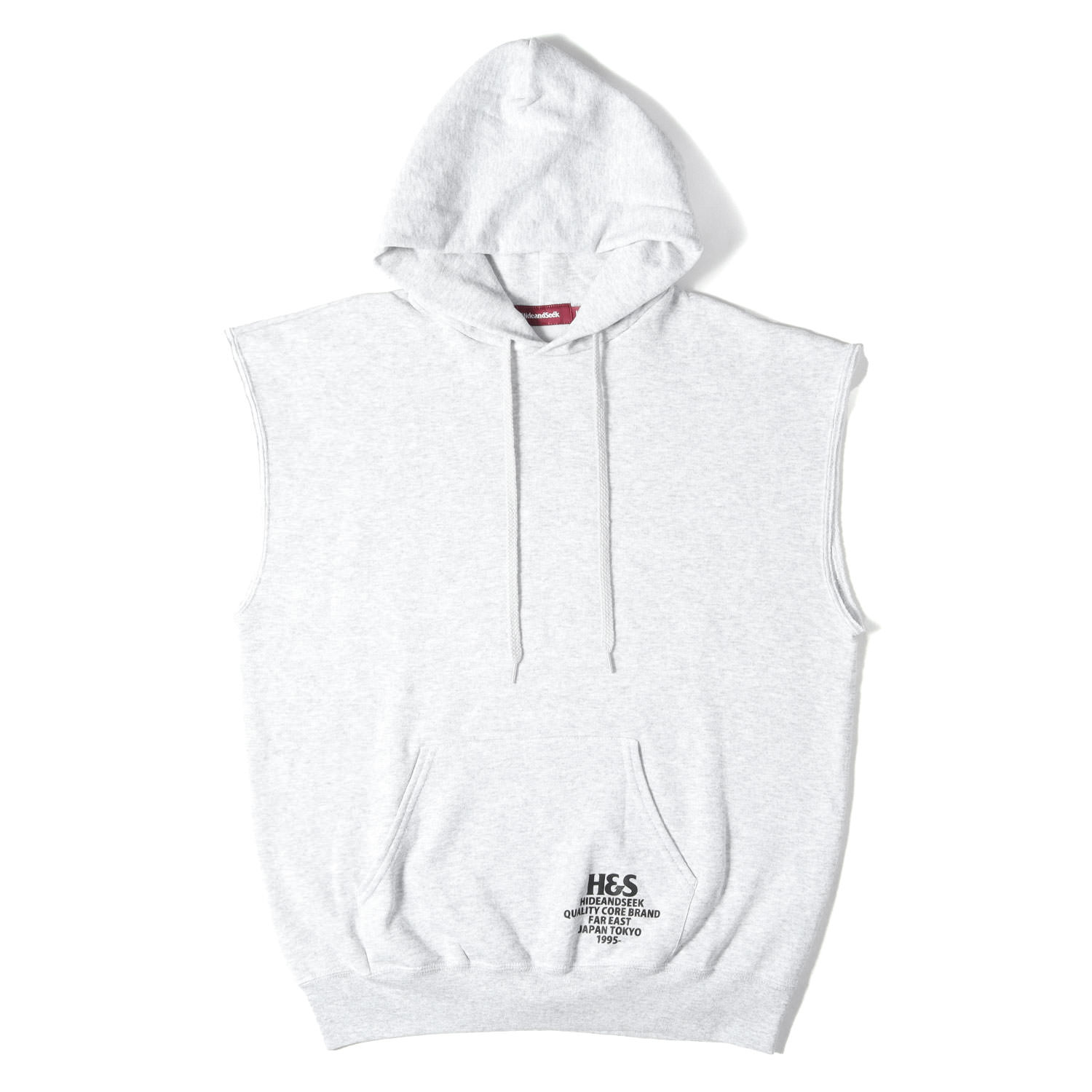 HideandSeek ハイドアンドシーク パーカー ヘザーグレー 大きさ:L | カットオフ ノースリーブ スウェットパーカー / より良い(Cut Off Sweat Vest Hooded) | トップス フーディー【メンズ】【中古】【美品】【K4816】