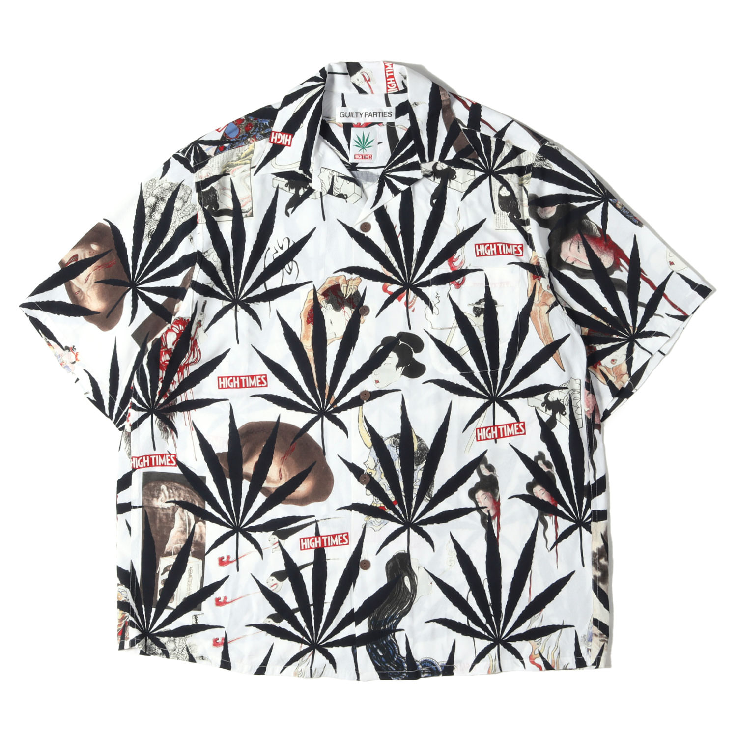 WACKO MARIA ワコマリア シャツ ホワイト 白 サイズ:L | 24SS HIGHTIMES マリファナ 百鬼夜行図浮世絵 ハワイアンシャツ / アロハシャツ (S/S HAWAIIAN SHIRT) | トップス カジュアルシャツ 半袖【メンズ】【中古】【美品】【K4816】|ブランド古着のBEEGLE by Boo-Bee