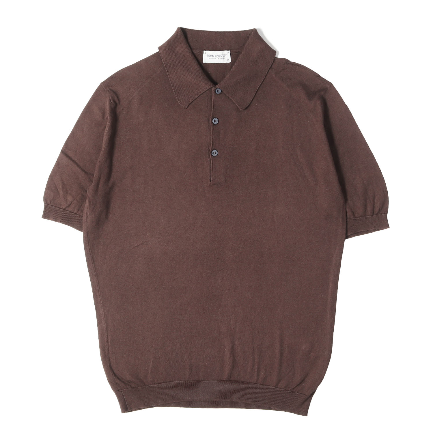 JOHN SMEDLEY ジョンスメドレー スポーツシャツ 赤銅色 大きさ:XS | シーアイランドコットン ハイゲージニット スポーツシャツ | イタリア製 トップス 半袖【メンズ】【中古】【K4816】