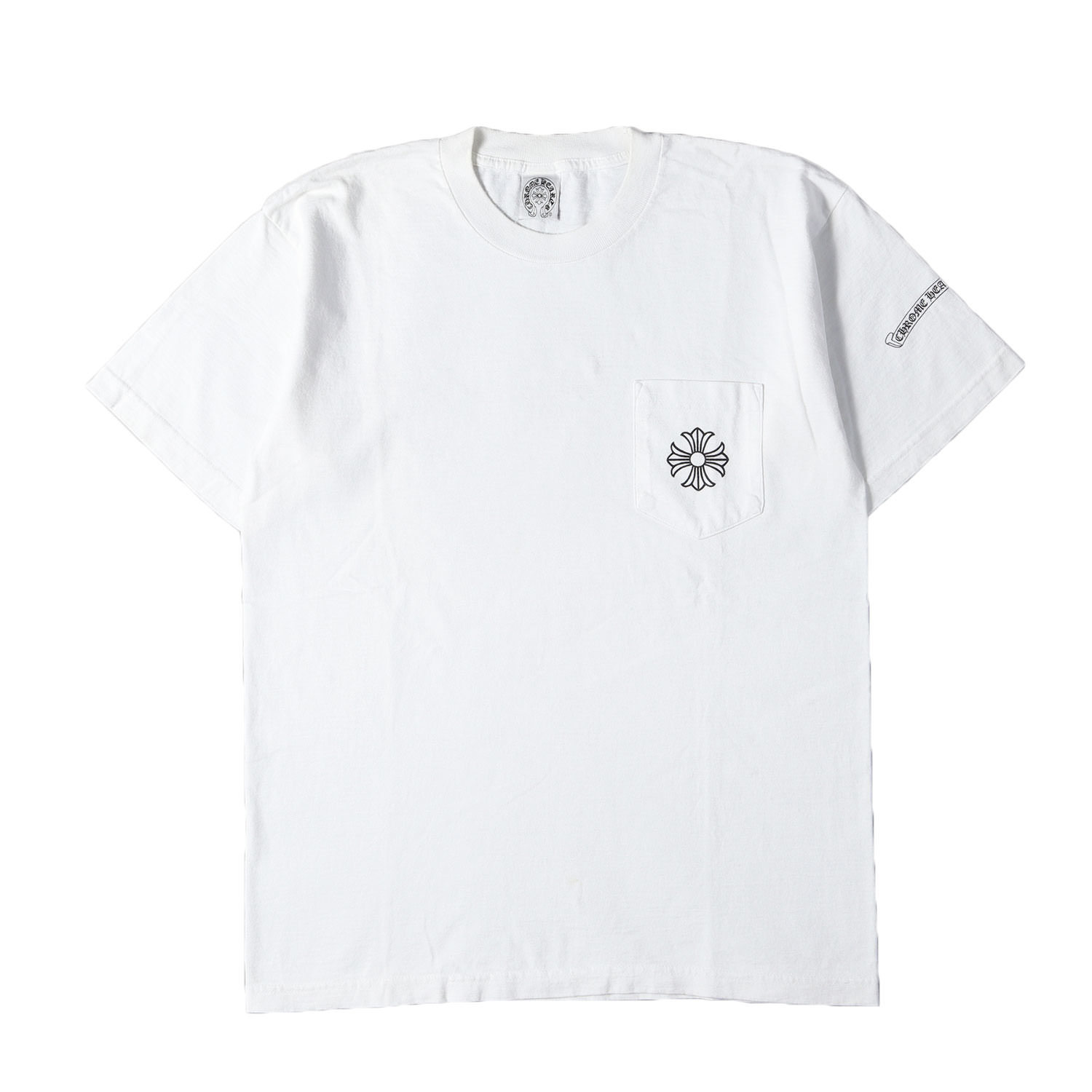 CHROME HEARTS クロムハーツ プルオーバー 白いこと 白 大きさ:L | 90s - 00s CHつけ加える / 立ちはだかる 差し交わす 労働者の一団素っ首 衣嚢 プルオーバー | USA製 | トップス カットソー 半袖【メンズ】【中古】【K4838】