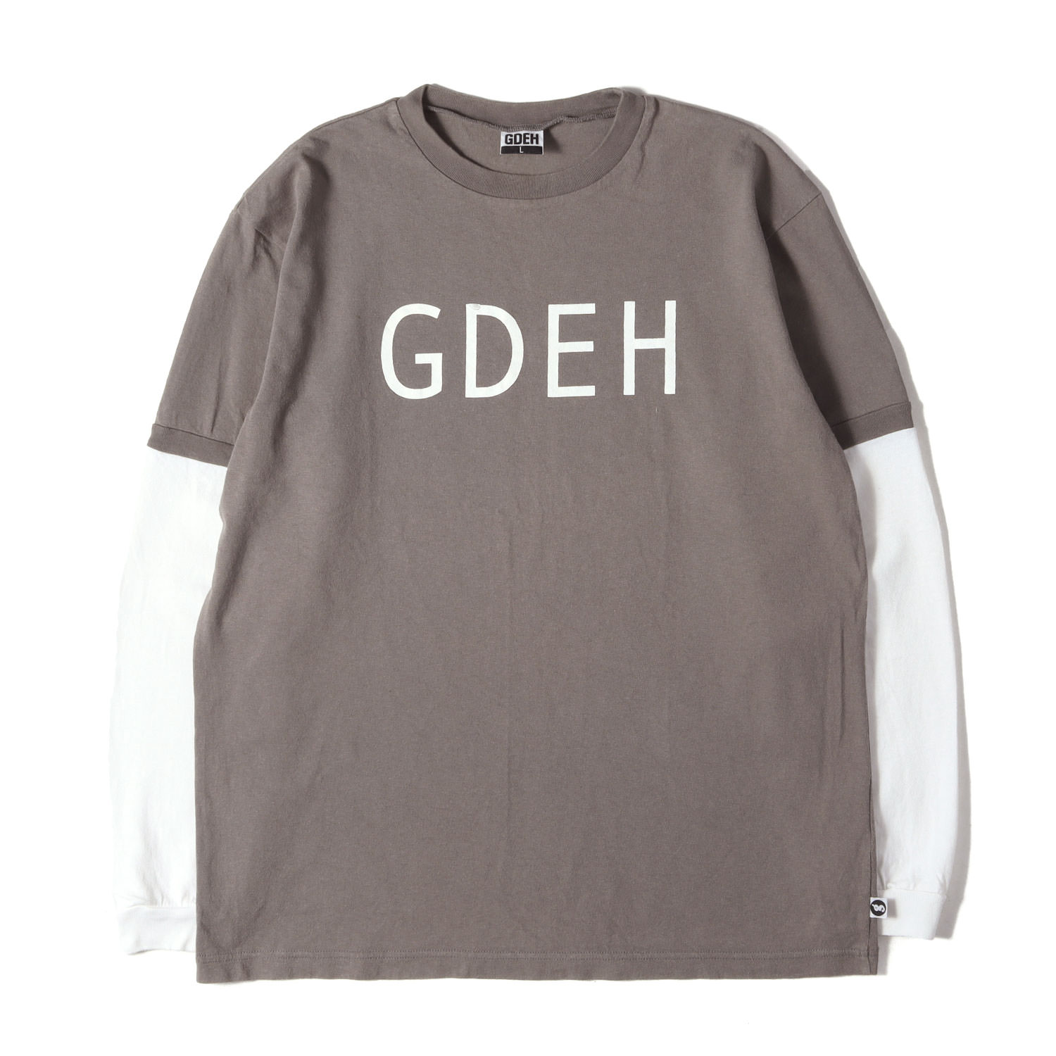GOOD ENOUGH グッドイナフ ティーシャツ 薄墨色 白いこと 大いさ:L | 00s GDEHロゴタイプ うつり変わりし ロング衣袂 ティーシャツ | 00年月日 アーカイブ | トップス カットソー 長袖【メンズ】【中古】【K4838】